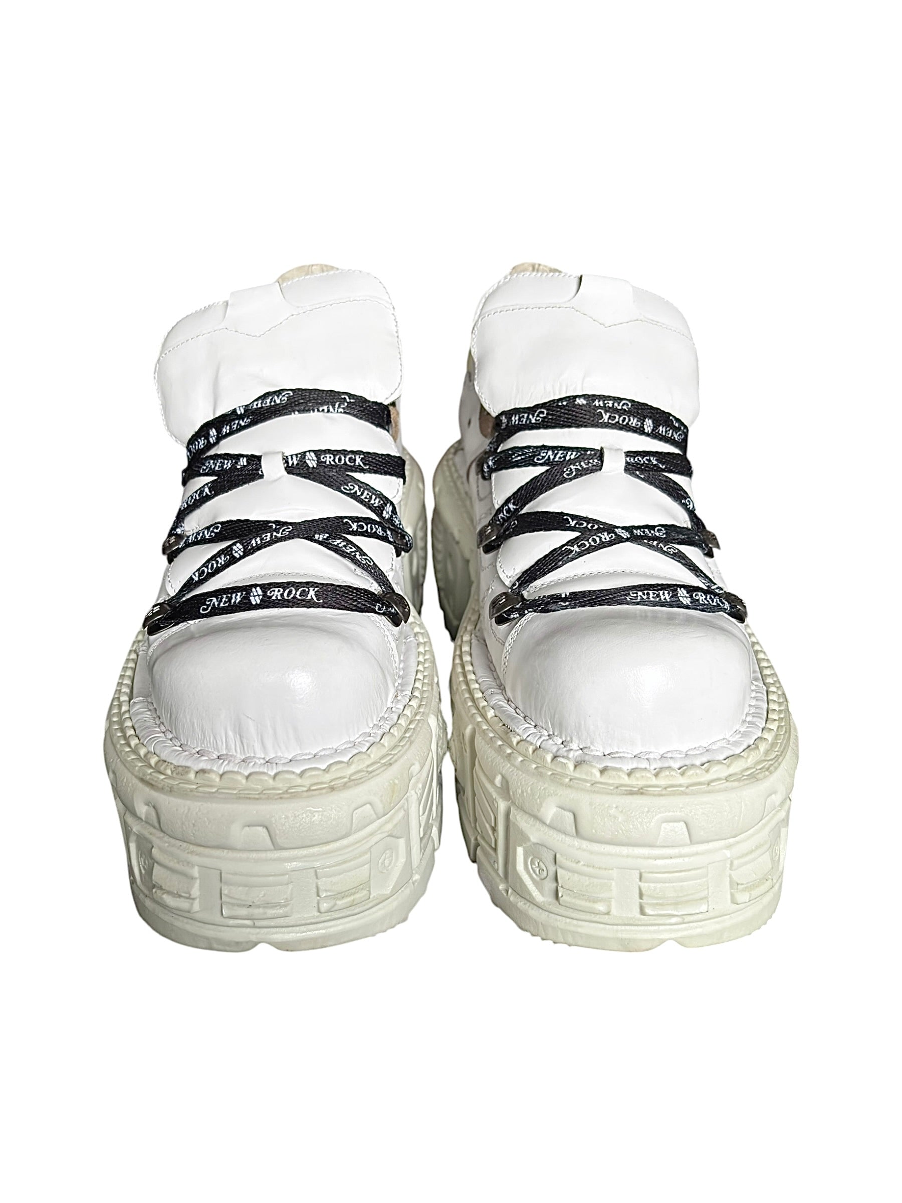New Rock white M-TANK leather platform boots size 45