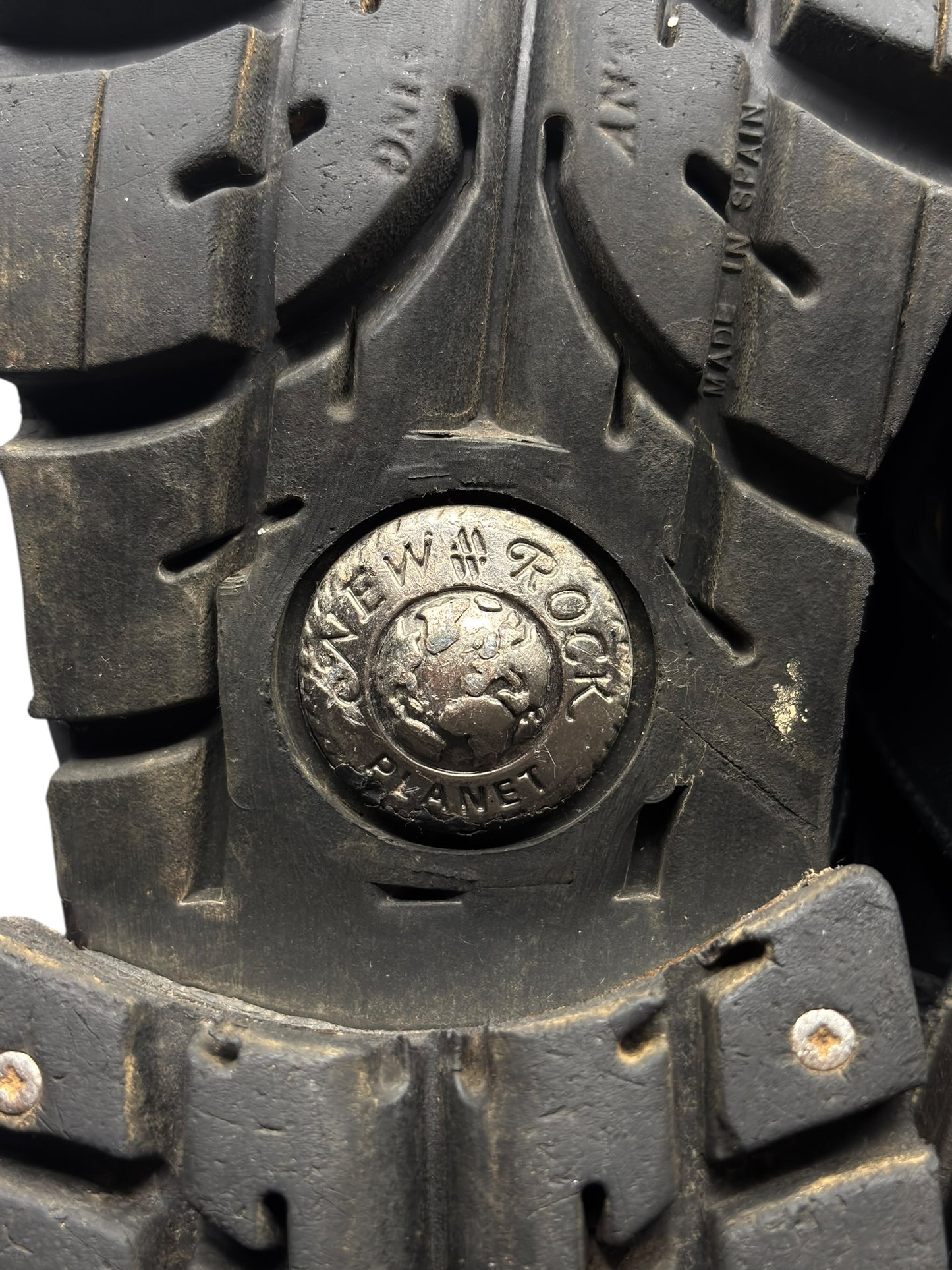 Vintage New Rock raised heel leather boots size 45