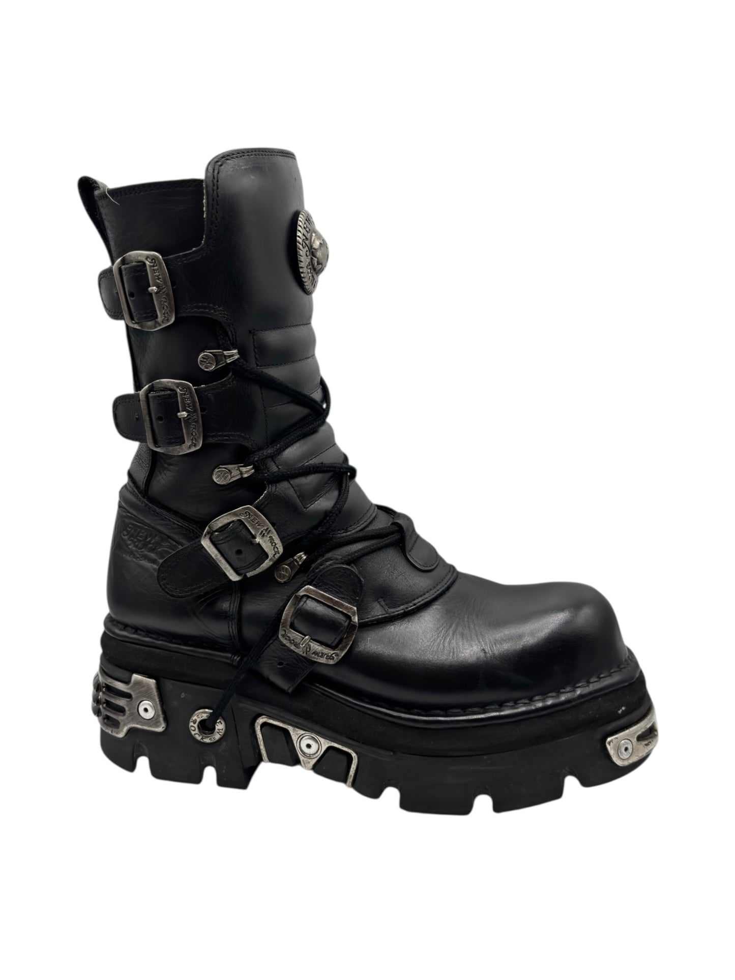 Vintage New Rock mid-calf reactor leather boots size 42