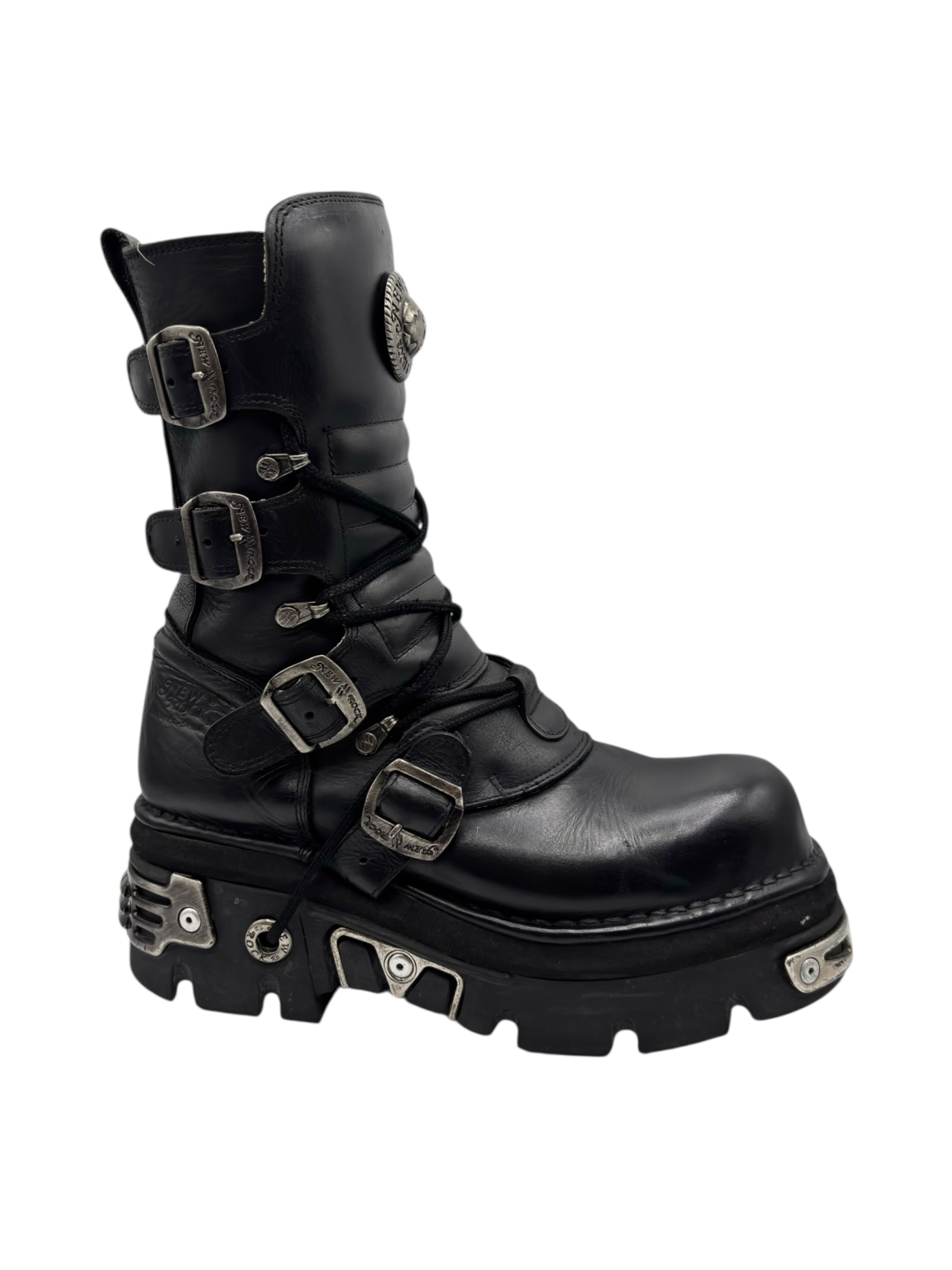 Vintage New Rock mid-calf reactor leather boots size 42