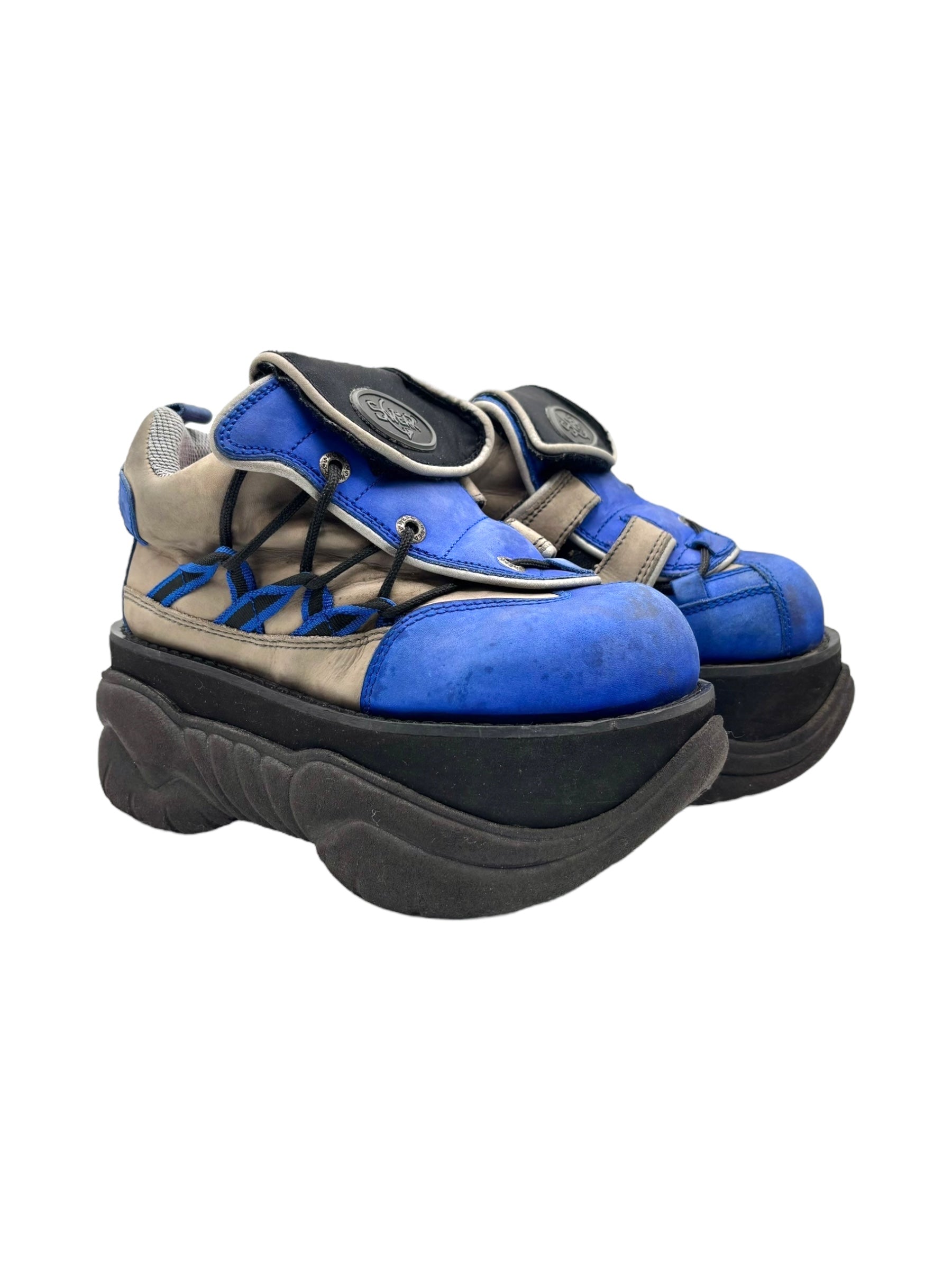 Swear London street mix blue platform boots Size 38 size 38