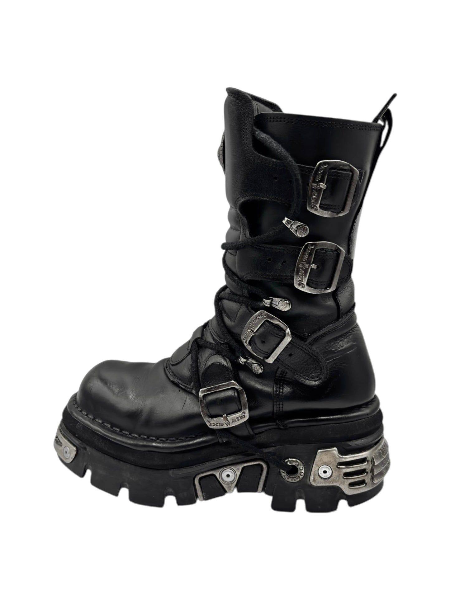 Vintage New Rock mid-calf leather reactor boots size 38