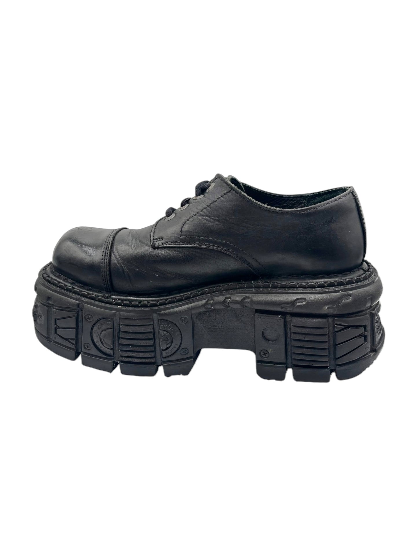 Vintage New Rock techno leather platform boots size 43