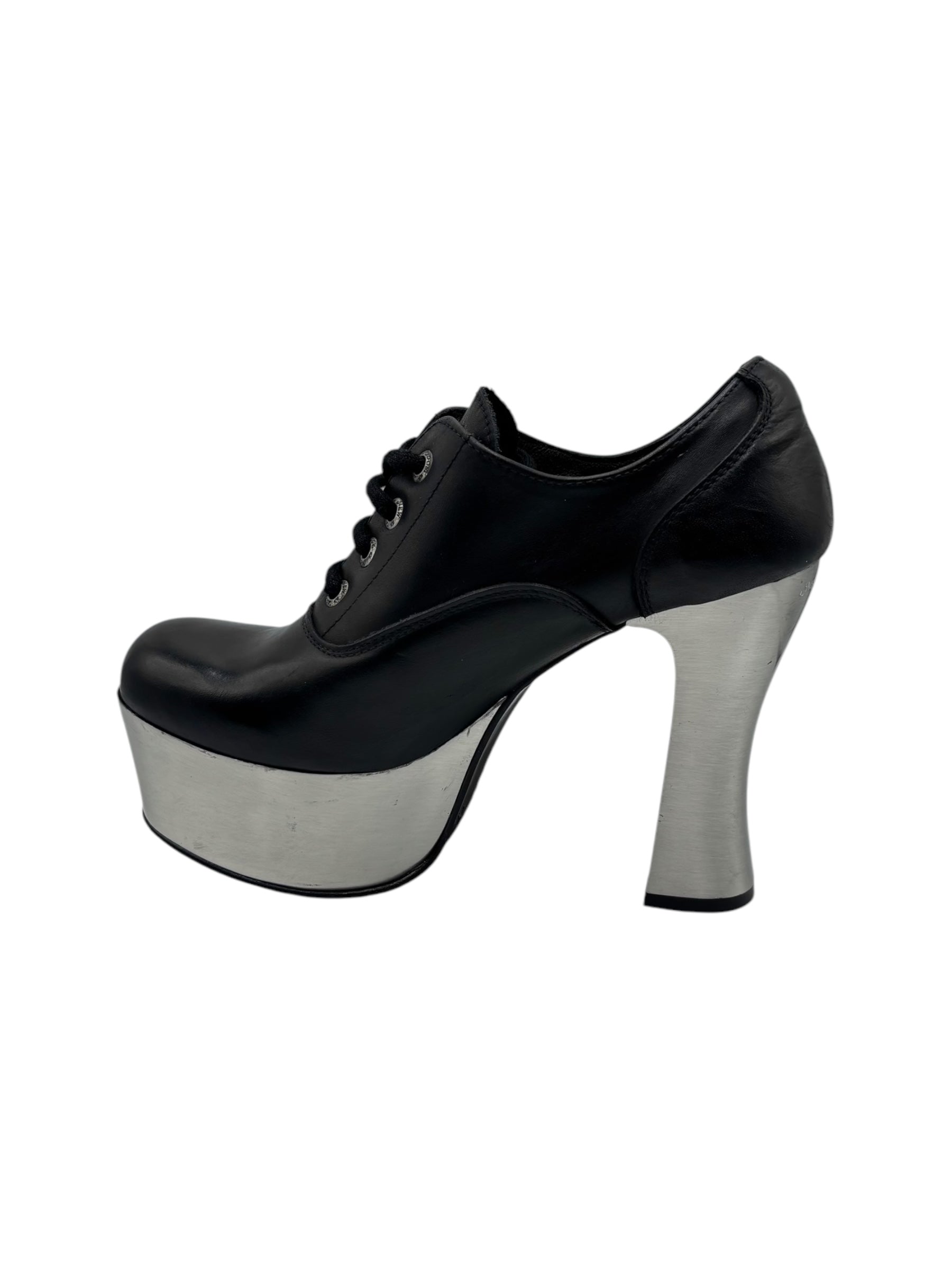 Vintage New Rock leather platform heels size 40