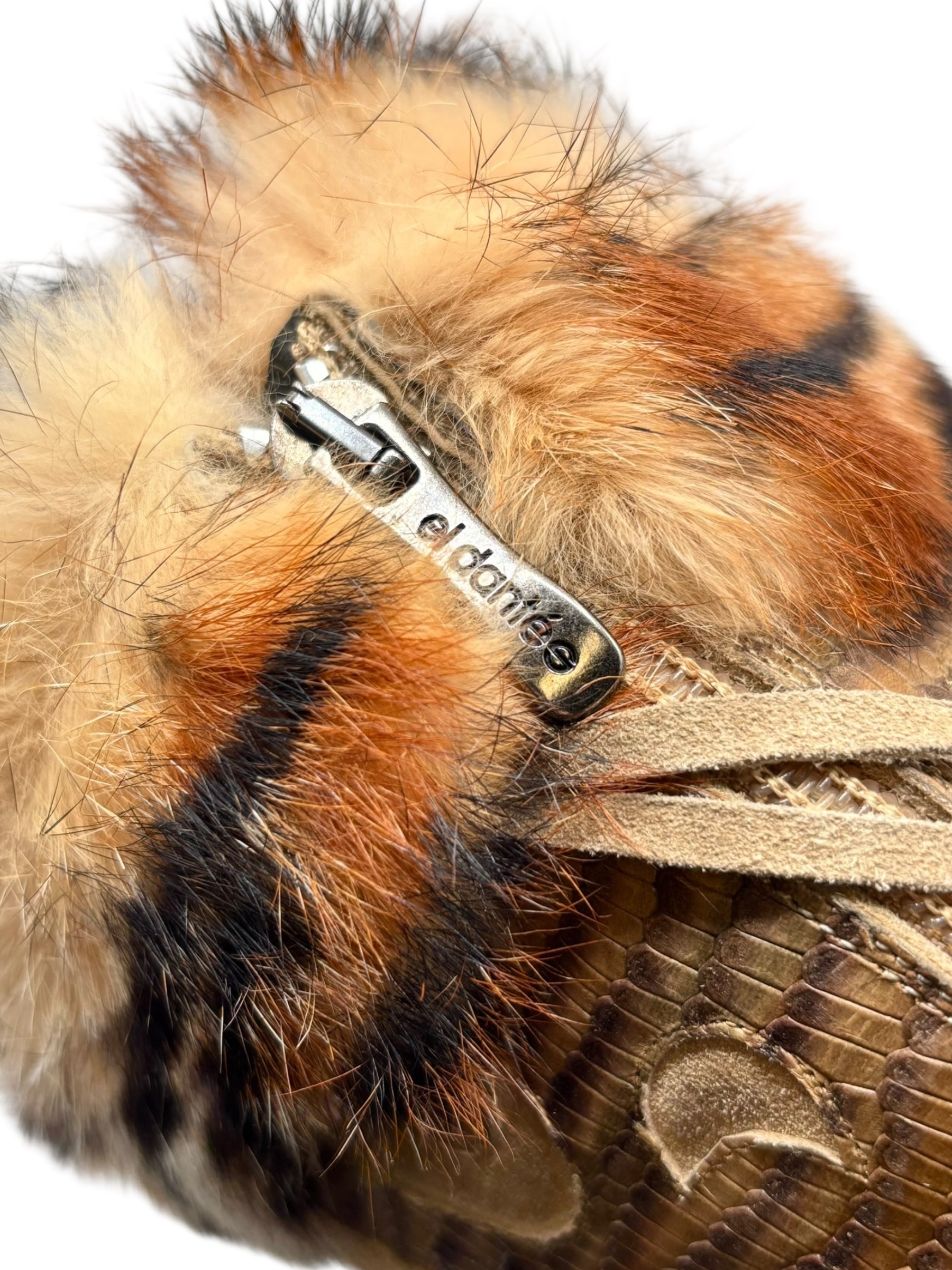 Beautiful vintage El Dantes golden brown fur leather boots size 40