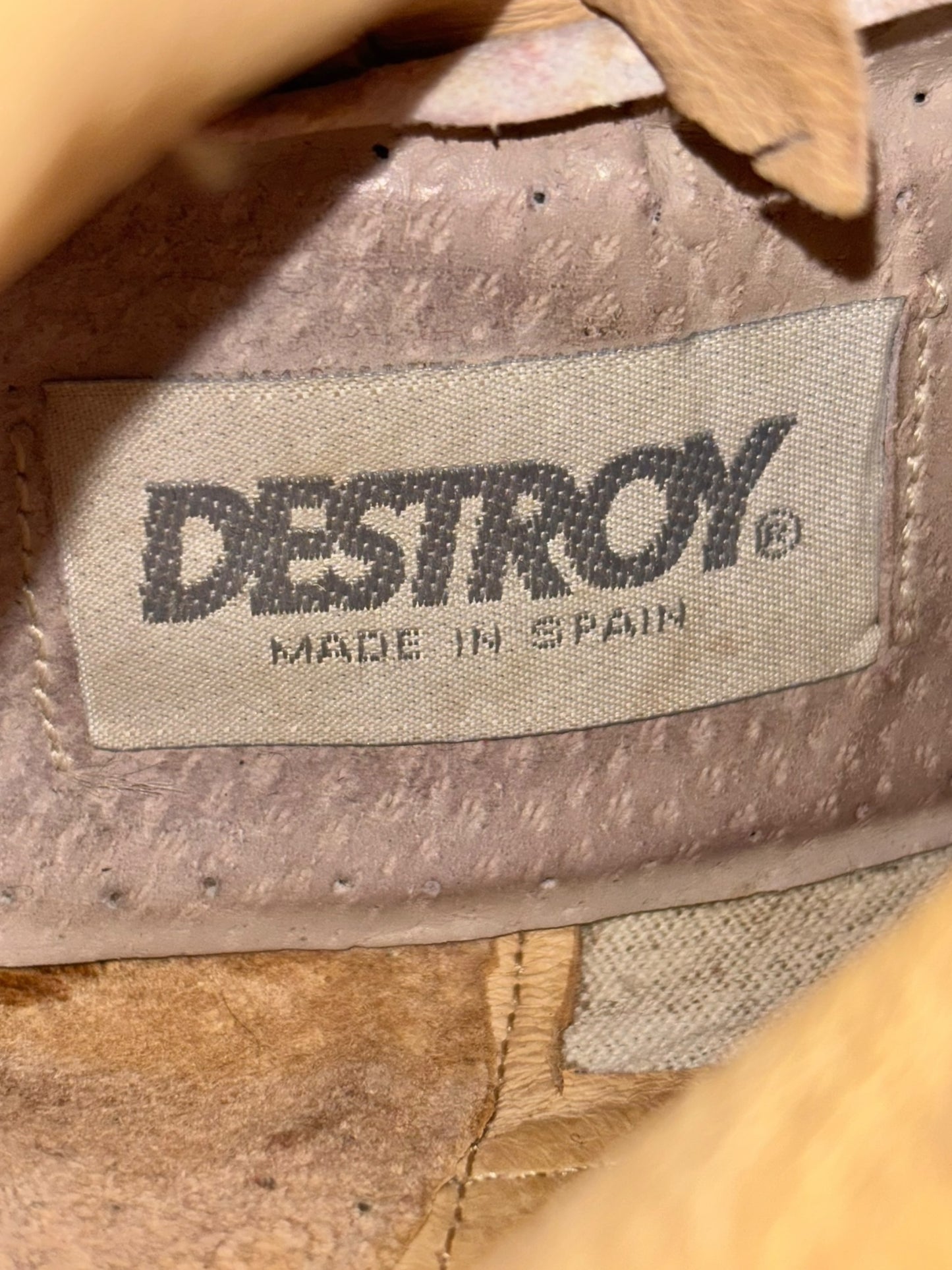 Beautiful vintage 90s Destroy knee high flower block platform boots size 37