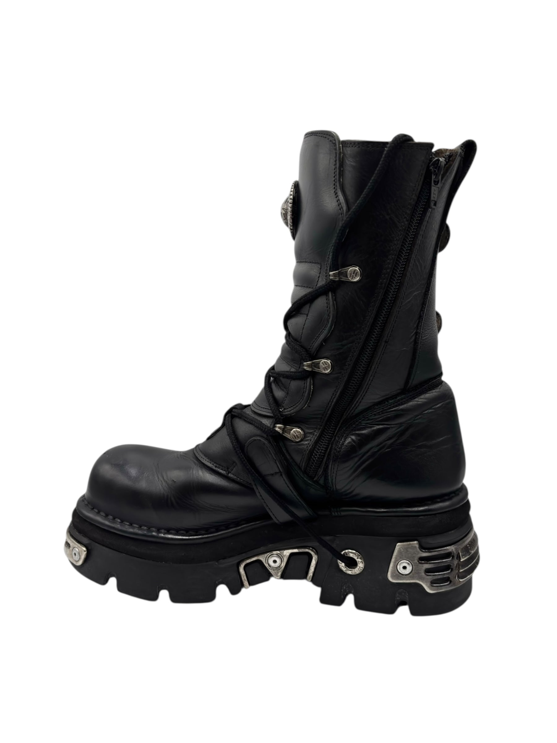 Vintage New Rock mid-calf reactor leather boots size 42