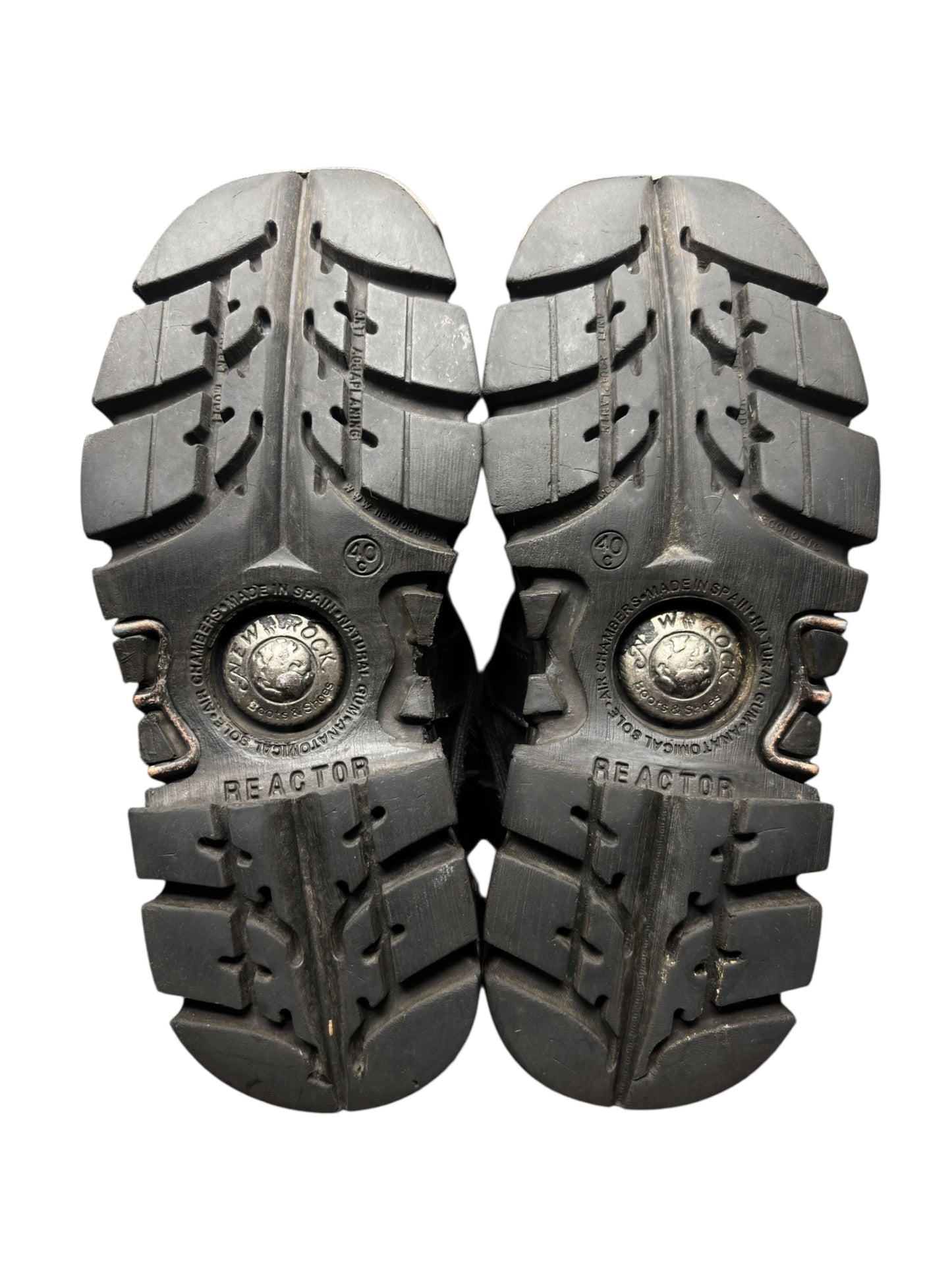 Vintage New Rock black mid-calf reactor leather boots