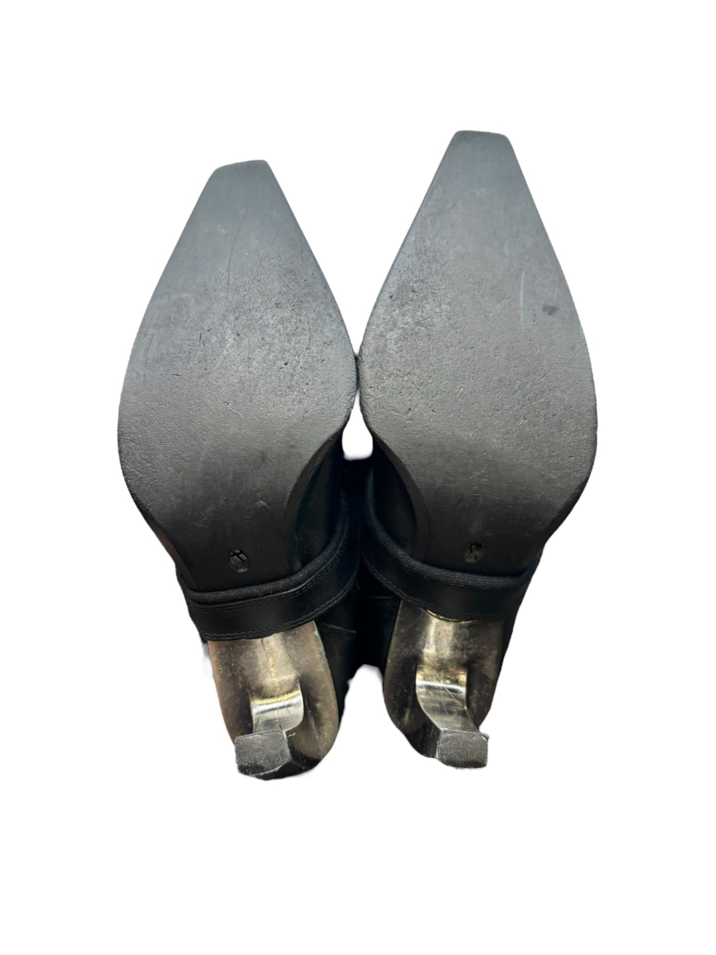 Vintage New Rock knee high leather biker heels size 38