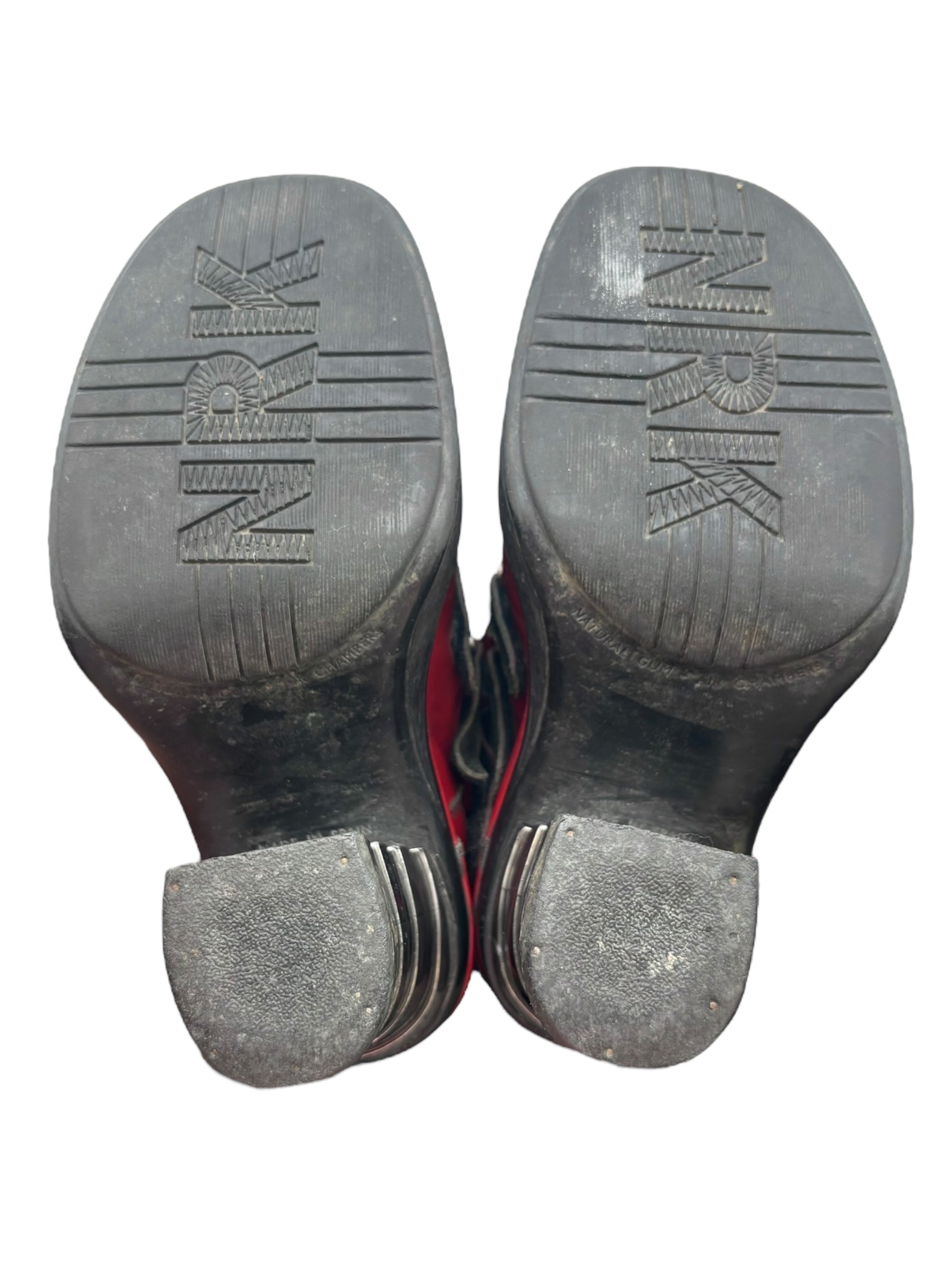 Vintage New Rock black and red leather heels size 37