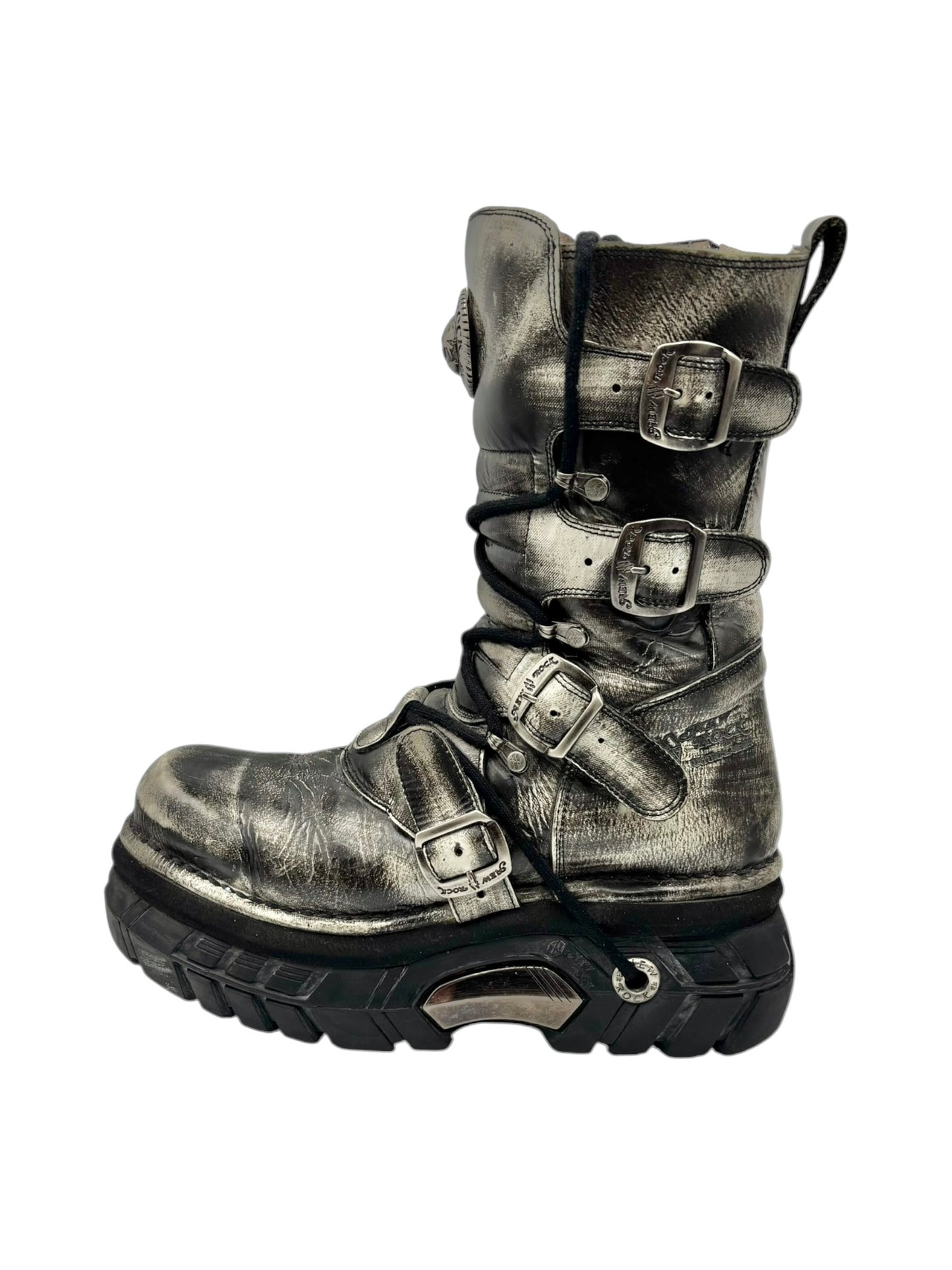 Vintage New Rock super rare khaki/camo platform boots size 42