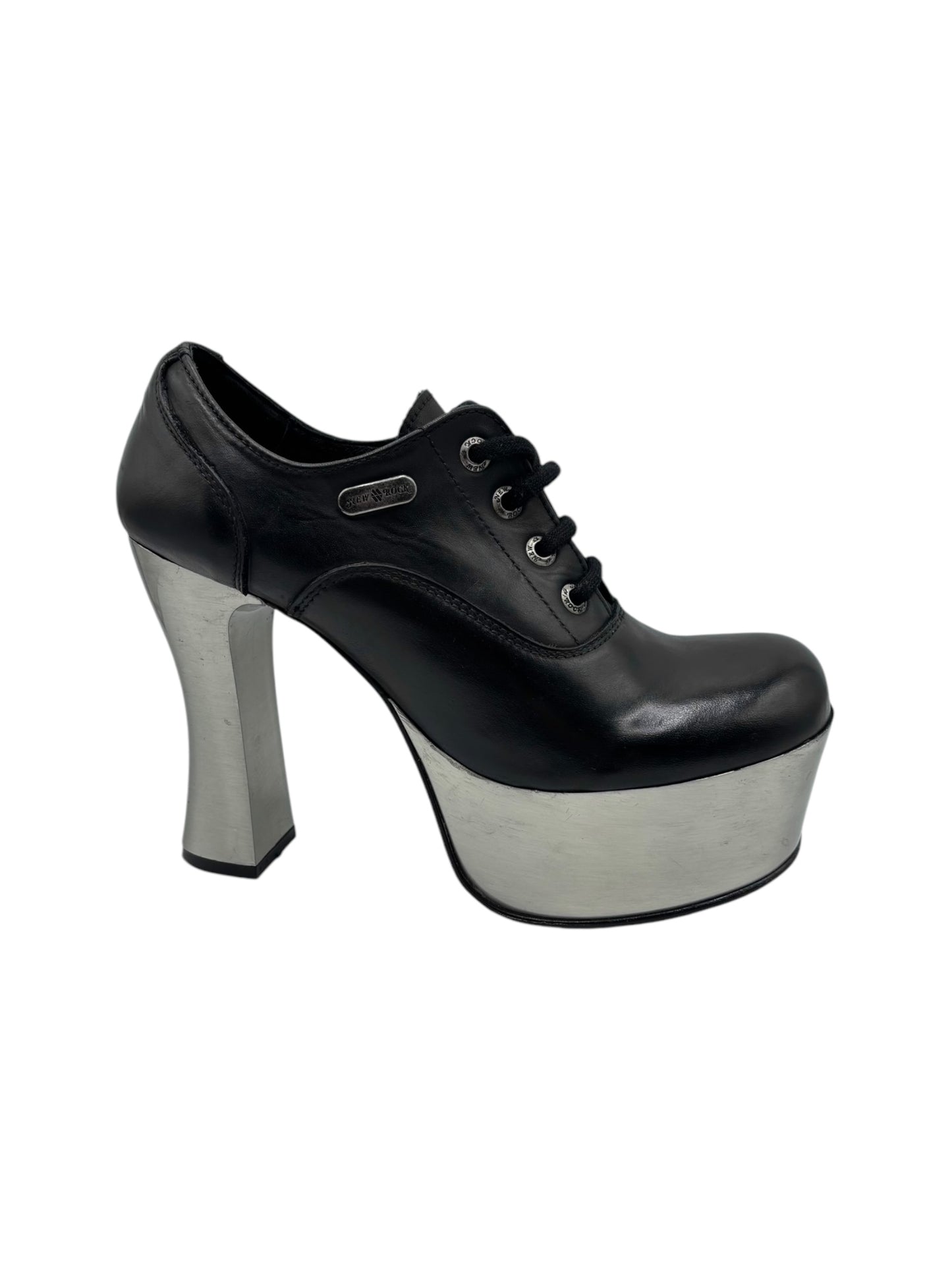 Vintage New Rock leather platform heels size 40