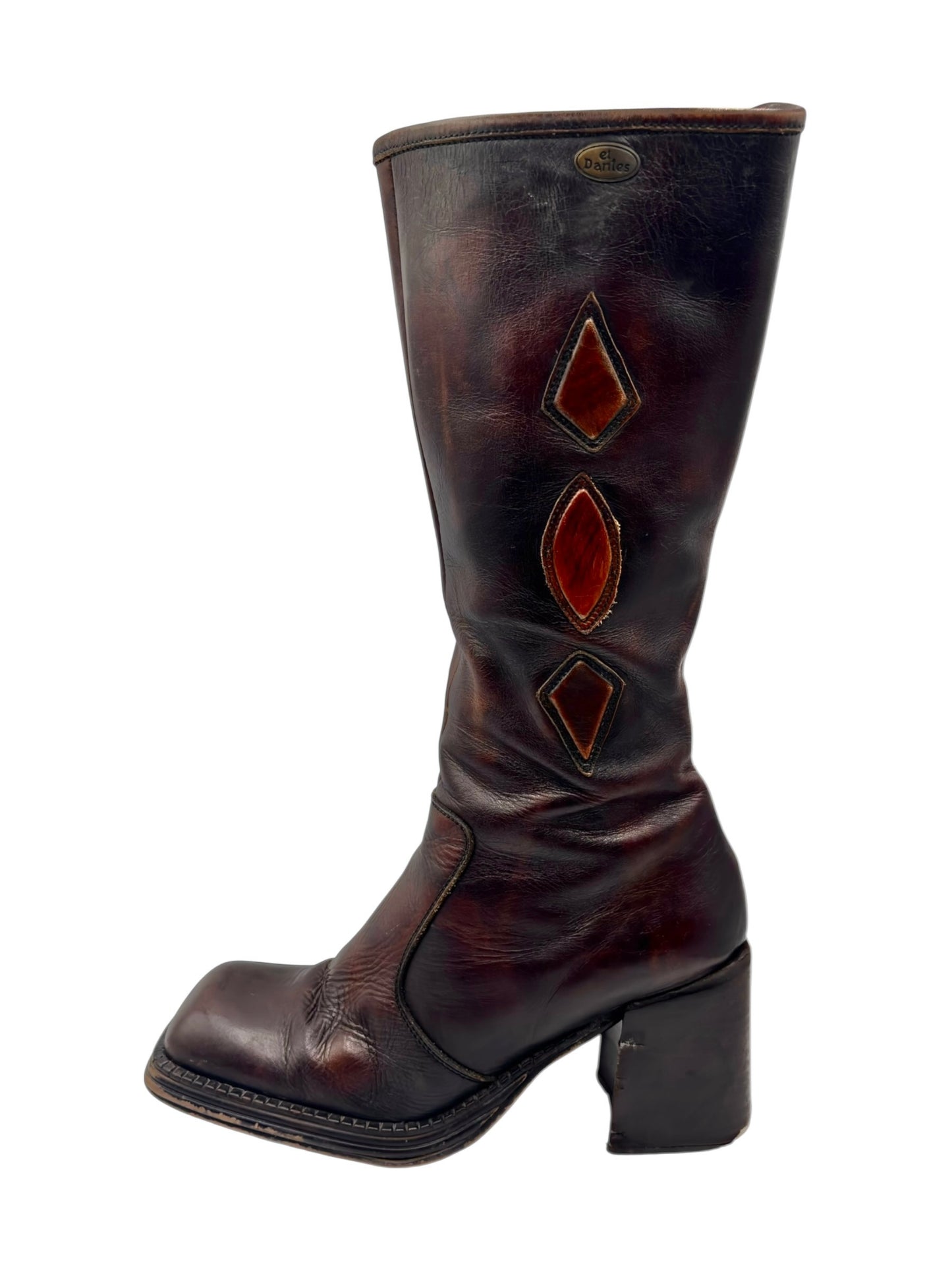 Beautiful vintage El Dantes brown leather boots size 38