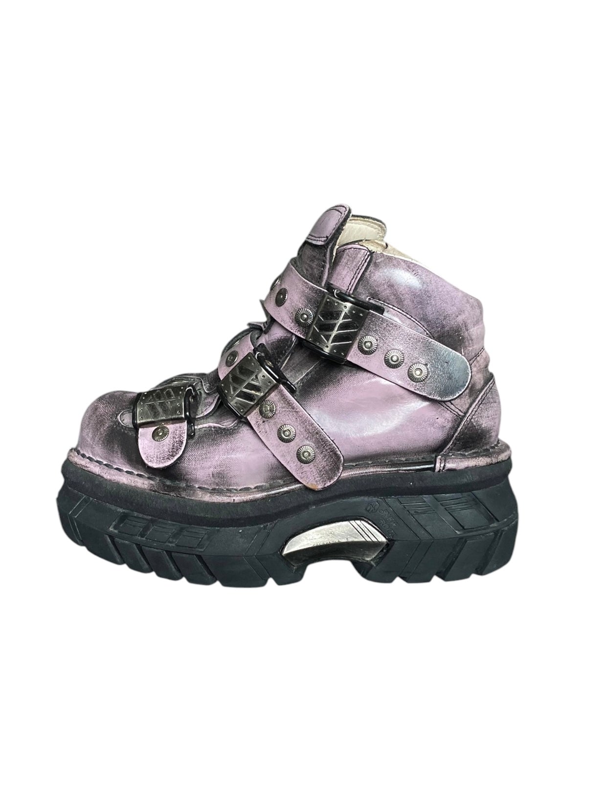 Vintage New Rock pink platform boots size 39
