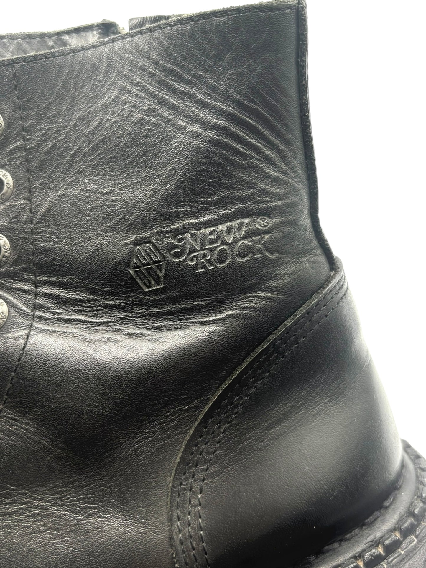 Vintage New Rock techno leather platform boots size 42