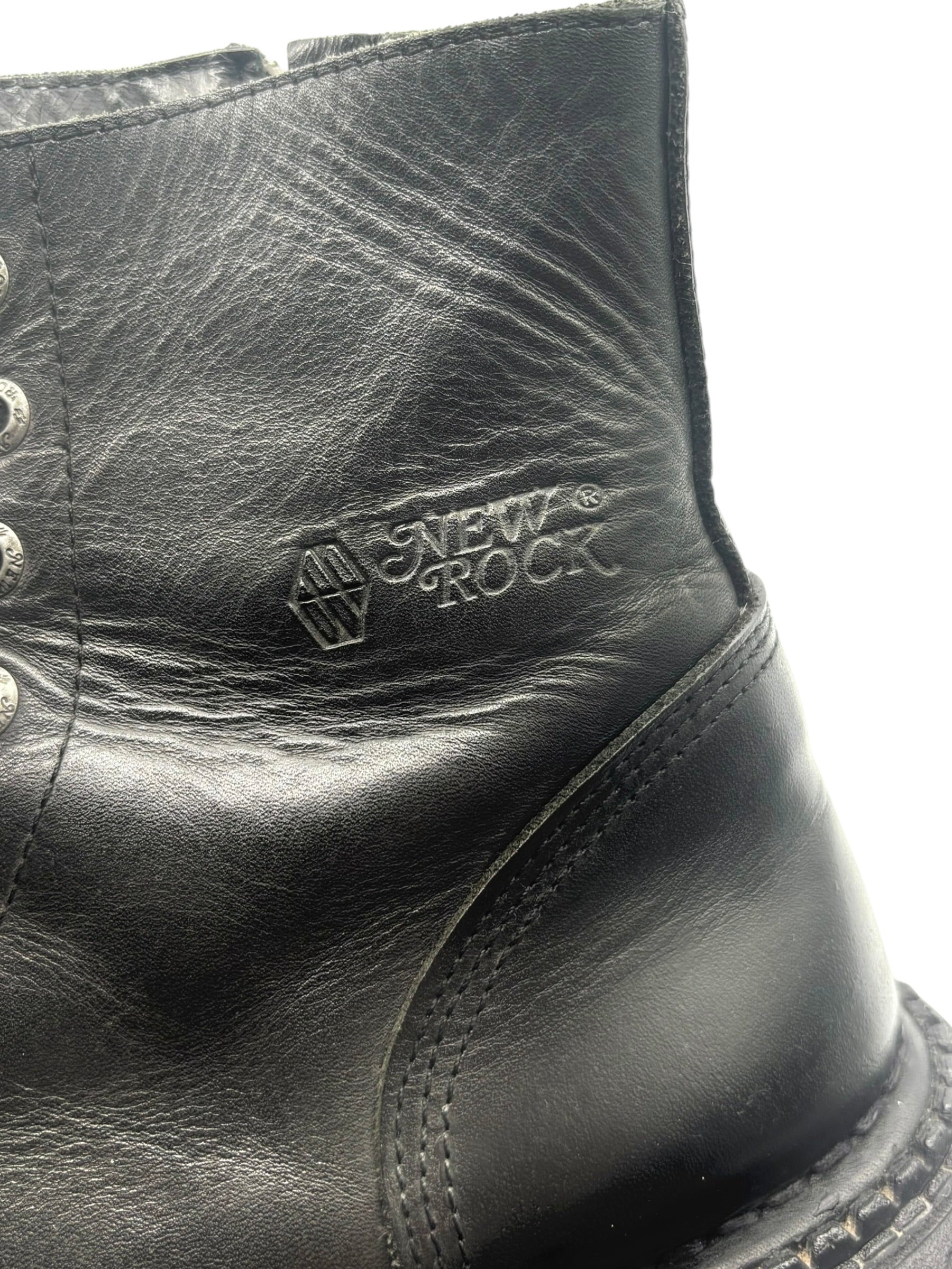 Vintage New Rock techno leather platform boots size 42