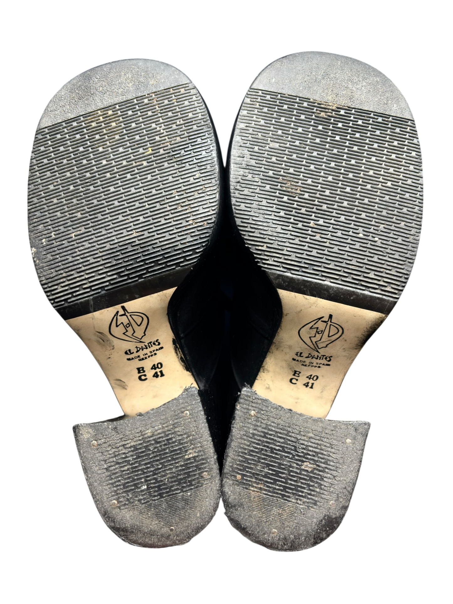 Vintage El Dantes block platform leather heels size 41