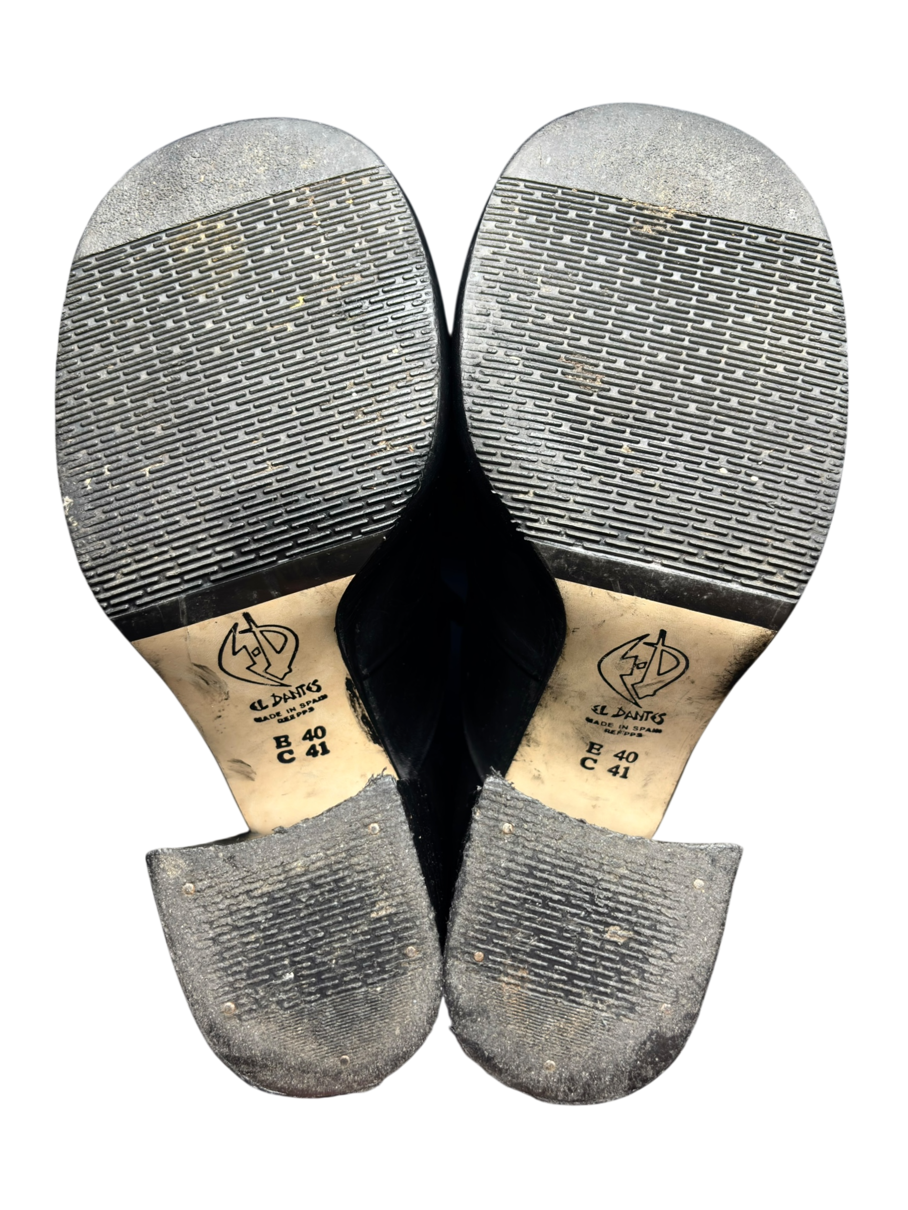 Vintage El Dantes block platform leather heels size 41