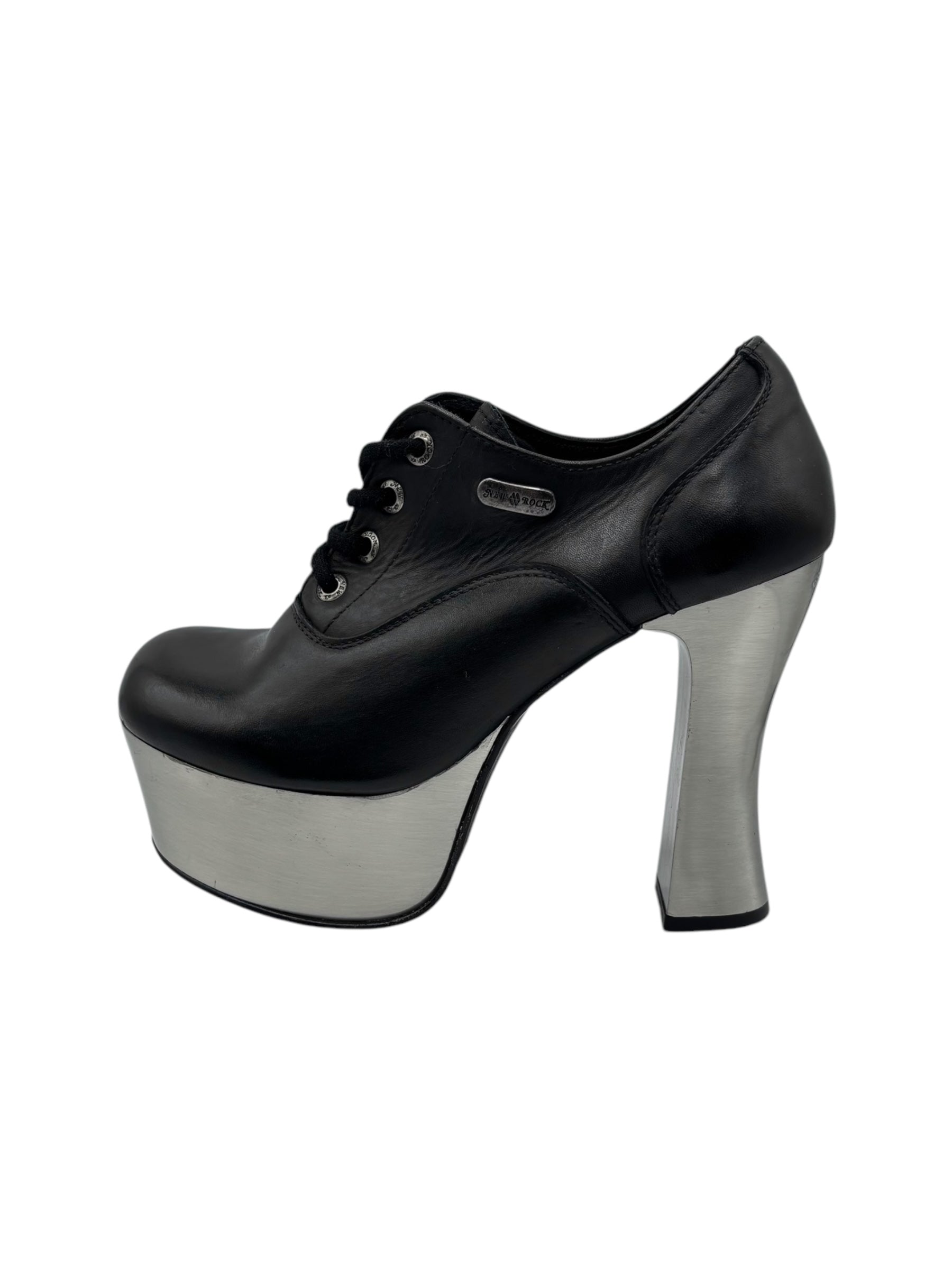 Vintage New Rock leather platform heels size 40