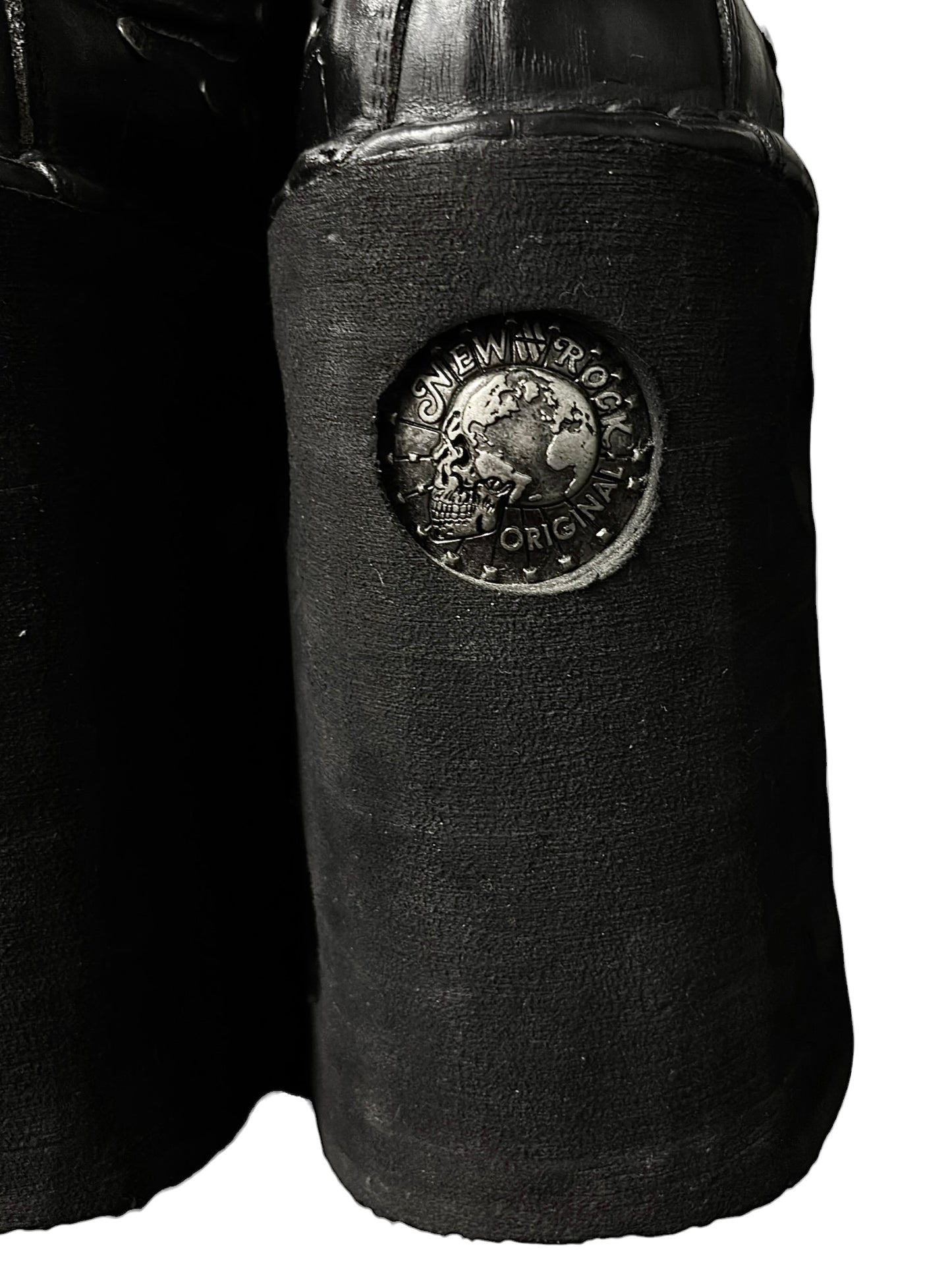 Super rare, vintage New Rock studded double neptuno knee high platform boots size 40