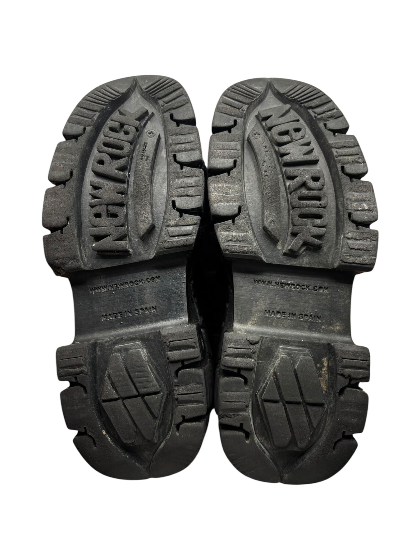 Vintage New Rock techno leather platform boots size 46