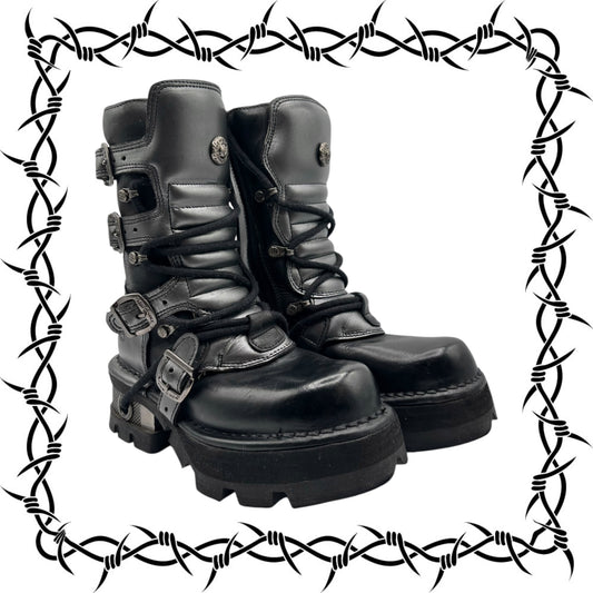 Vintage New Rock leather mid-calf boots size 39