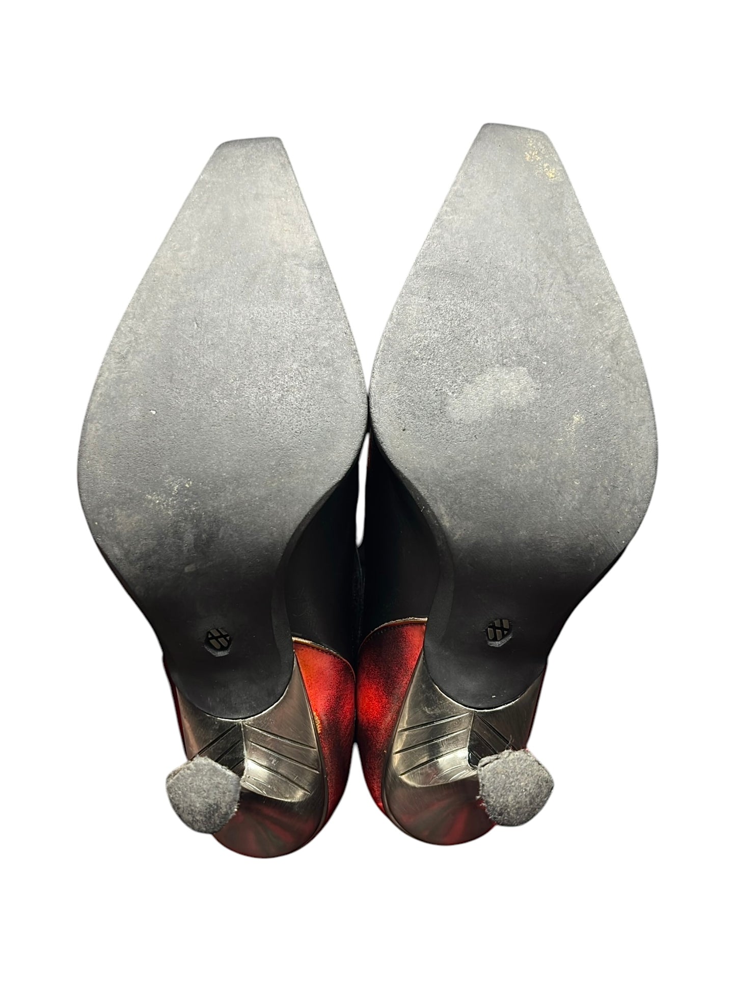 Vintage New Rock leather flame heels size 37