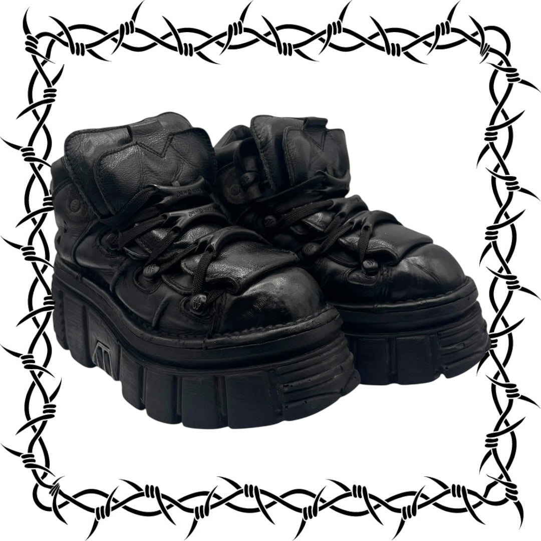 New Rock M-106 all black platform boots size 37