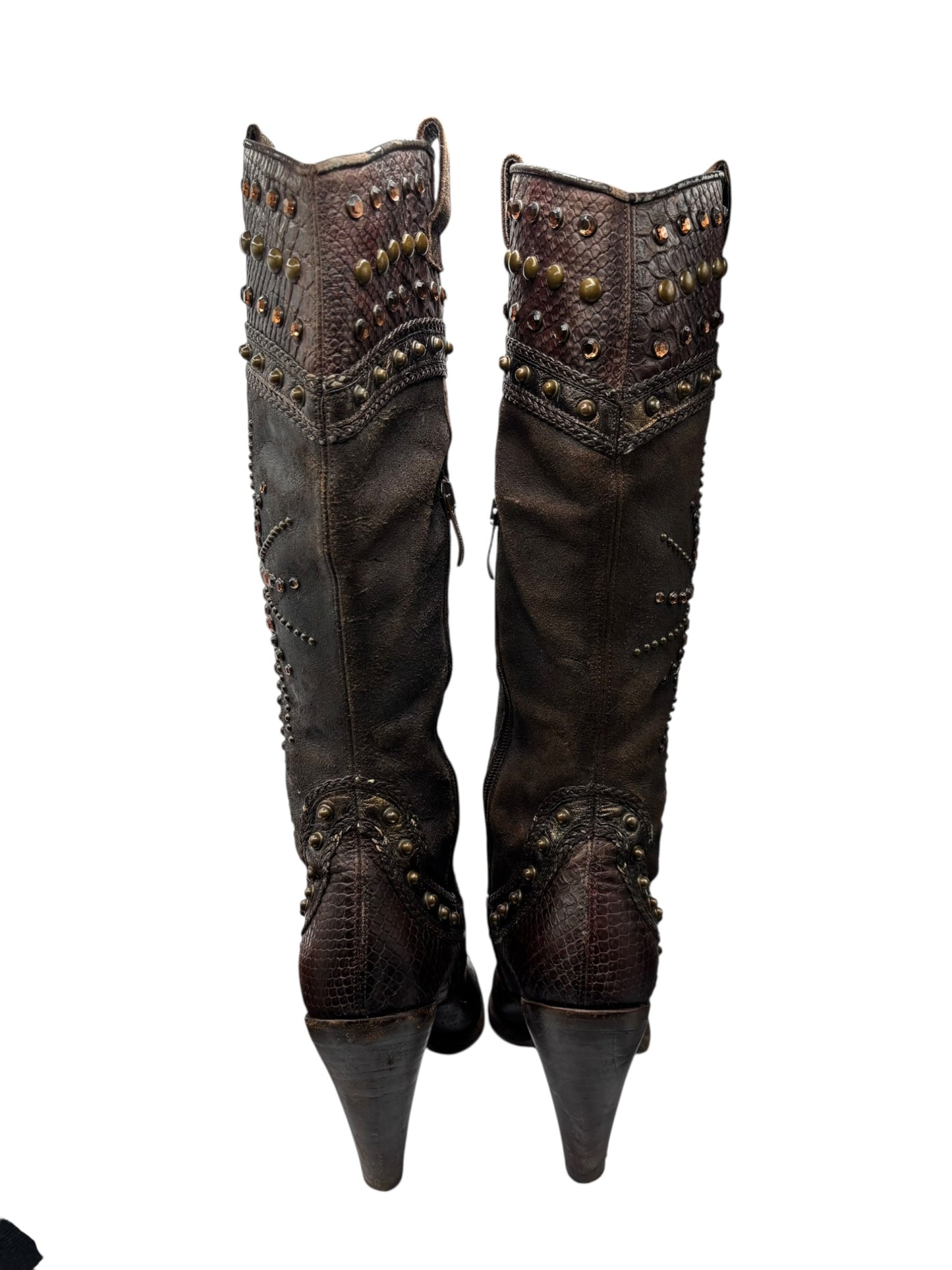 Vintage El Dantes brown knee high boots size 38