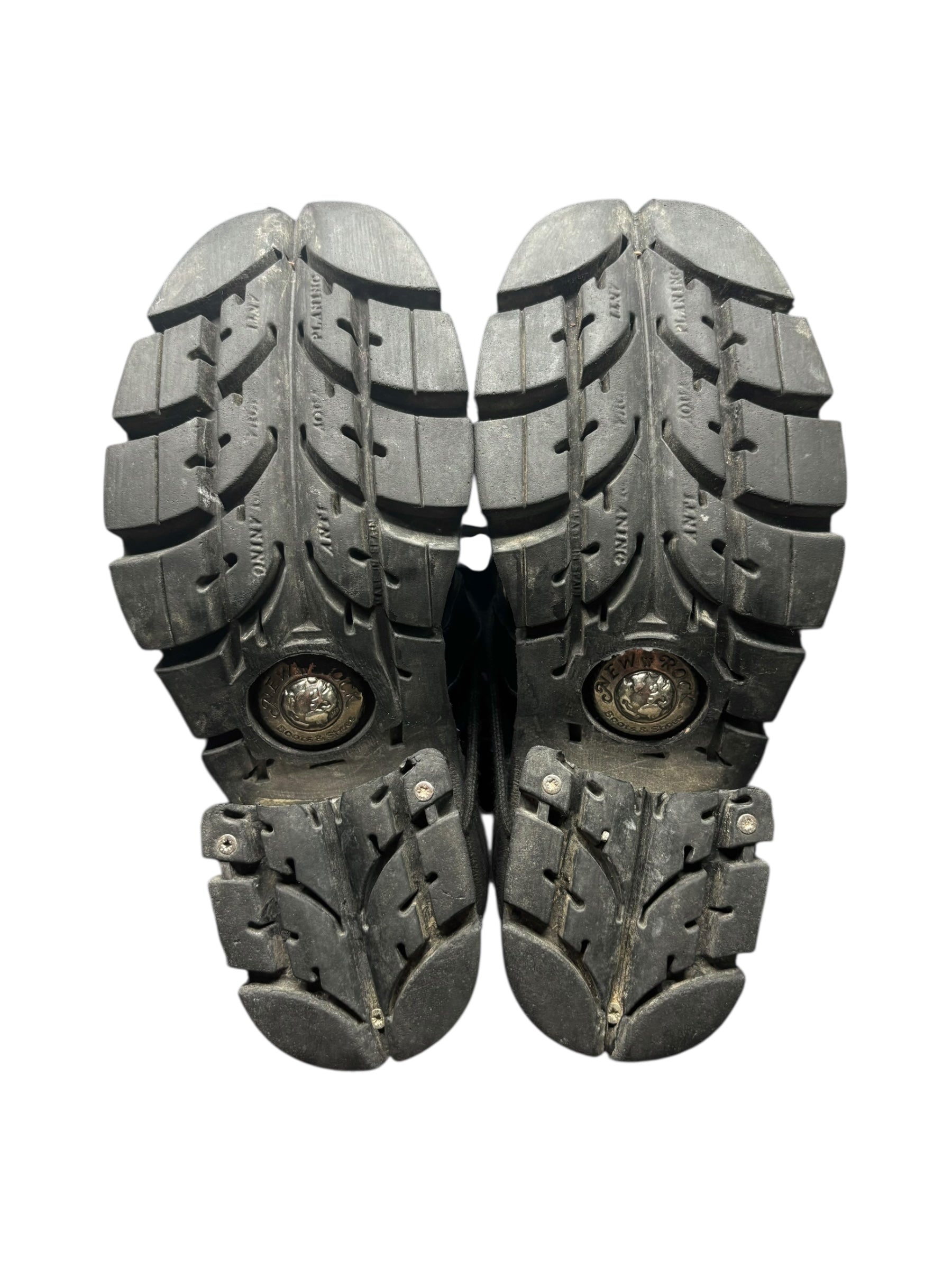 Vintage New Rock buckled raised-heel mid-calf leather boots size 40