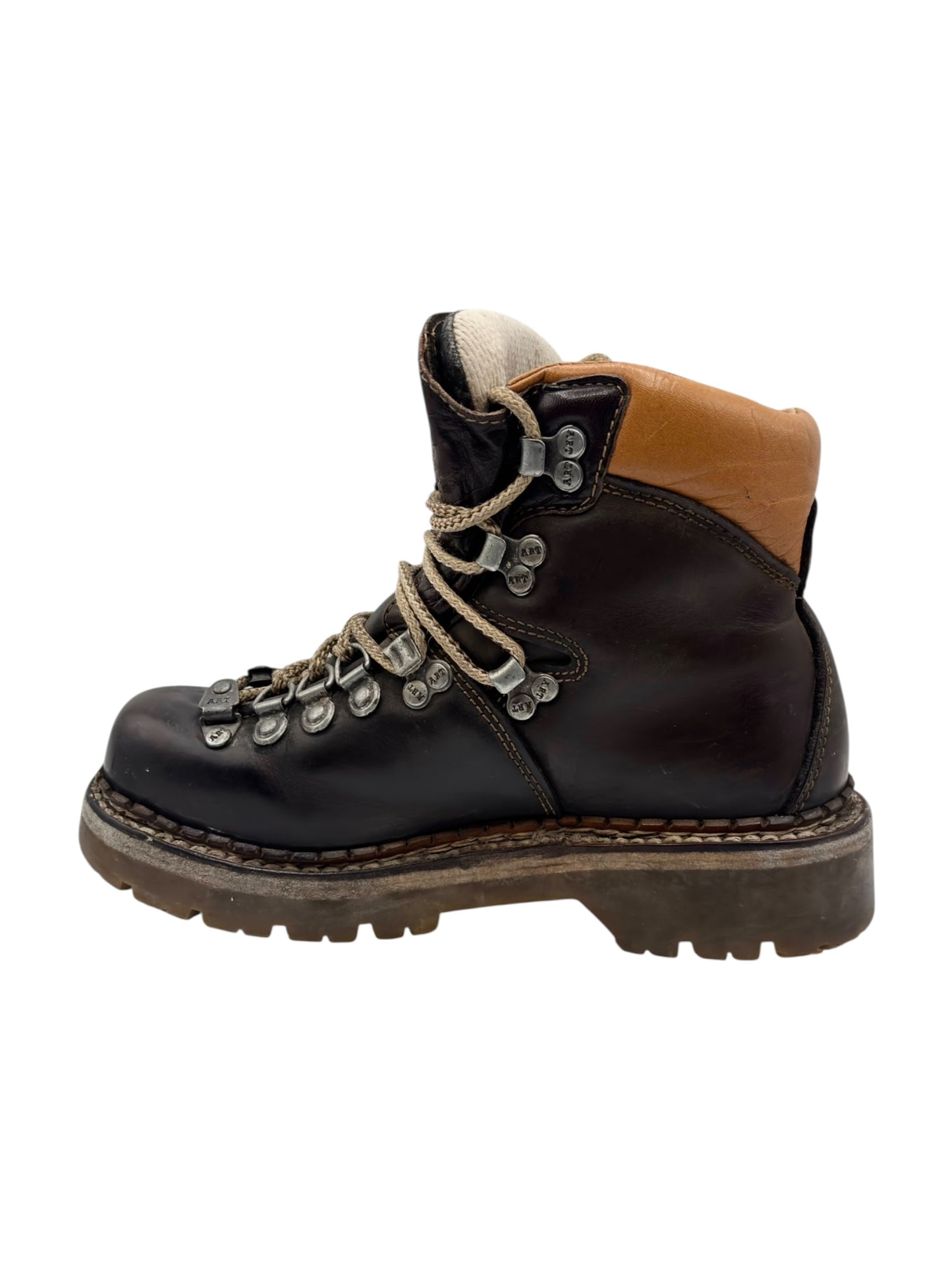 Vintage ART brown leather ankle boots size 36