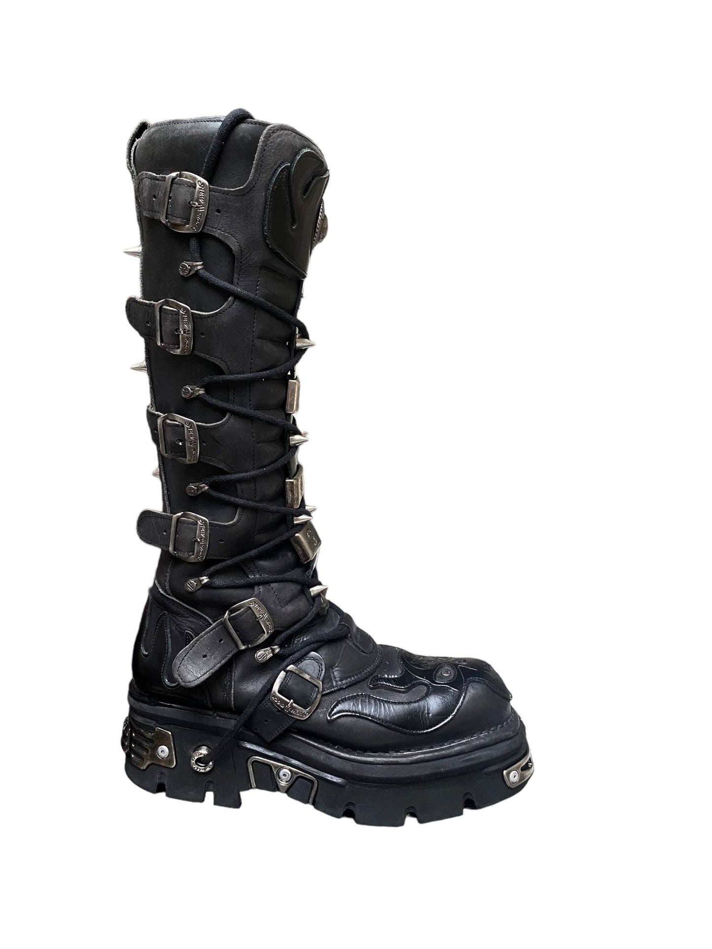 Vintage New Rock M-161-S1 reactor knee-high boots size 46