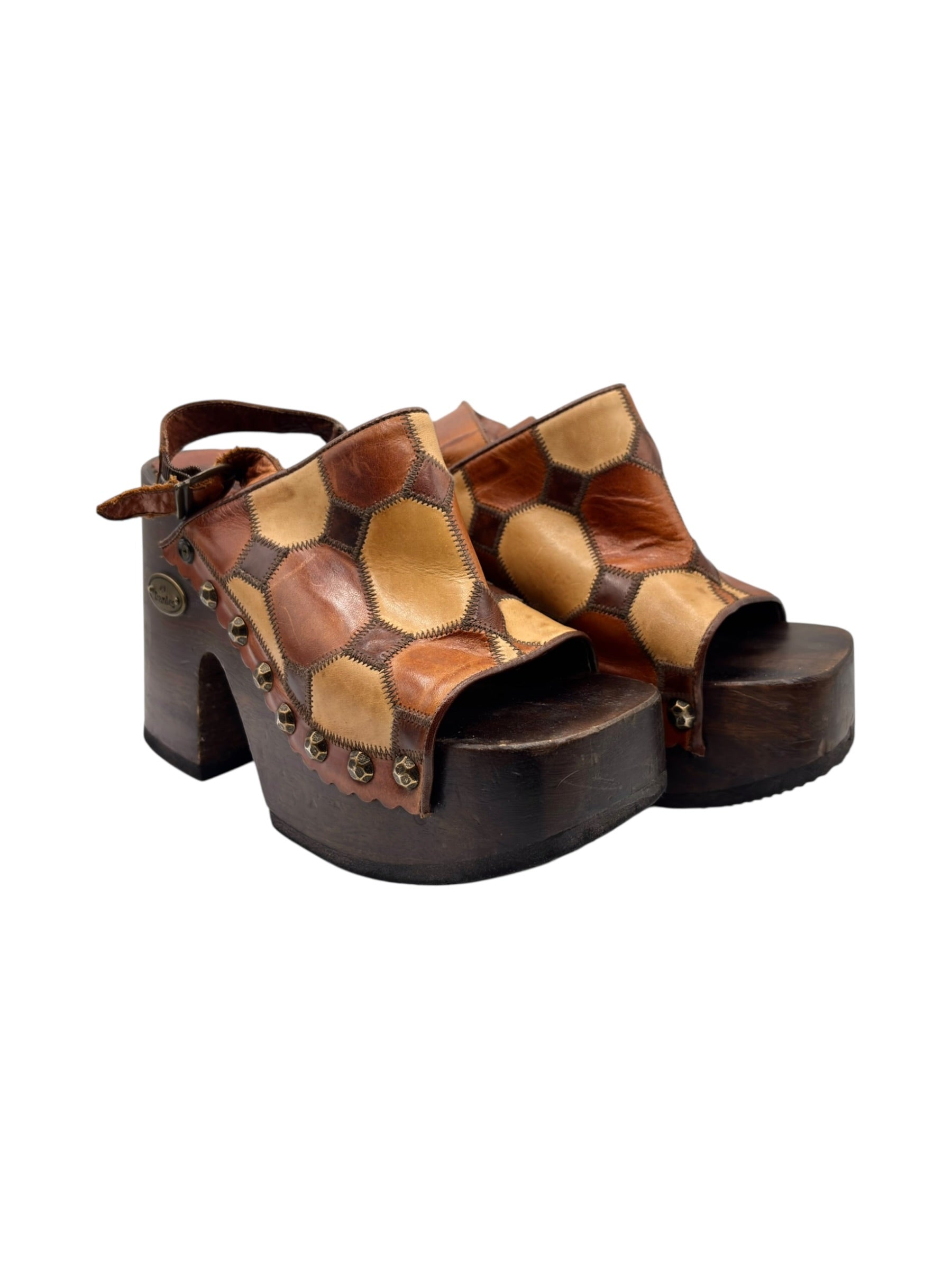 Vintage El Dantes block platform sandals size 38