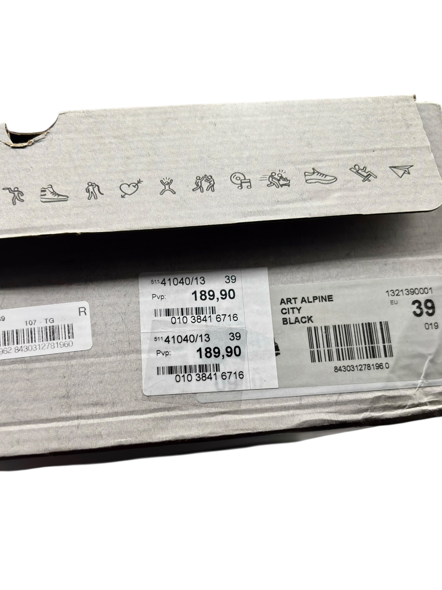 Vintage ART black leather platform boots size 39