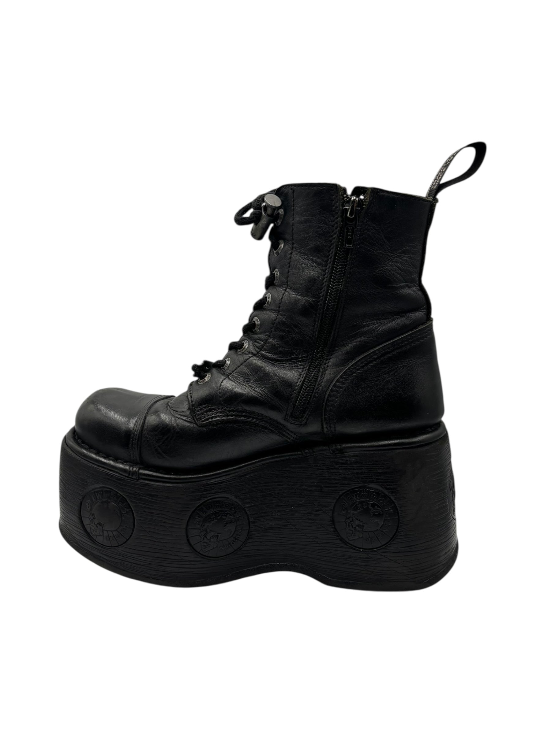 New Rock neptuno mili lace-up leather platform boots size 38