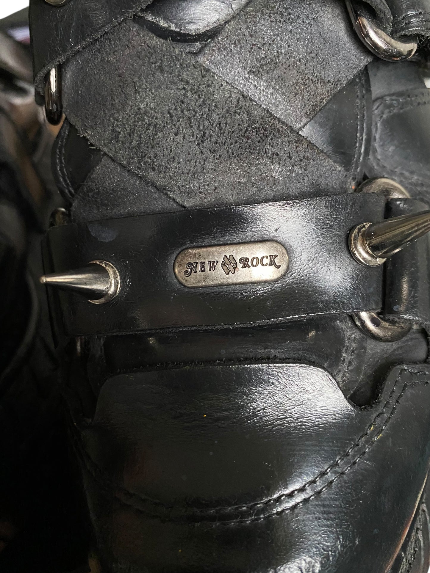 RARE vintage New Rock spiked techno platform boots size 41