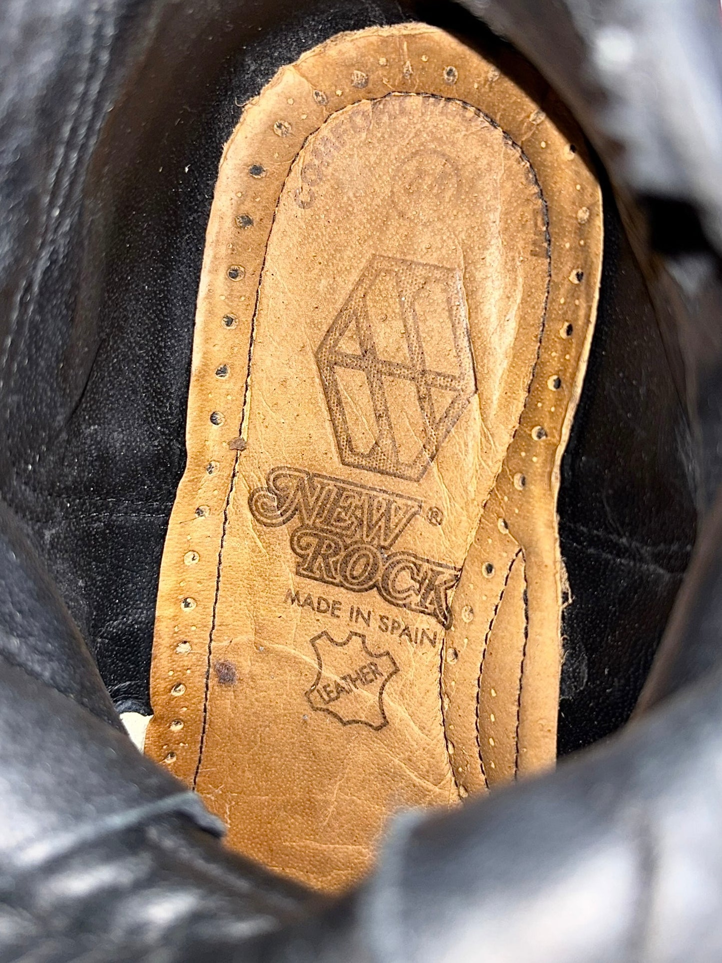 Vintage New Rock knee high reactor leather boots size 44