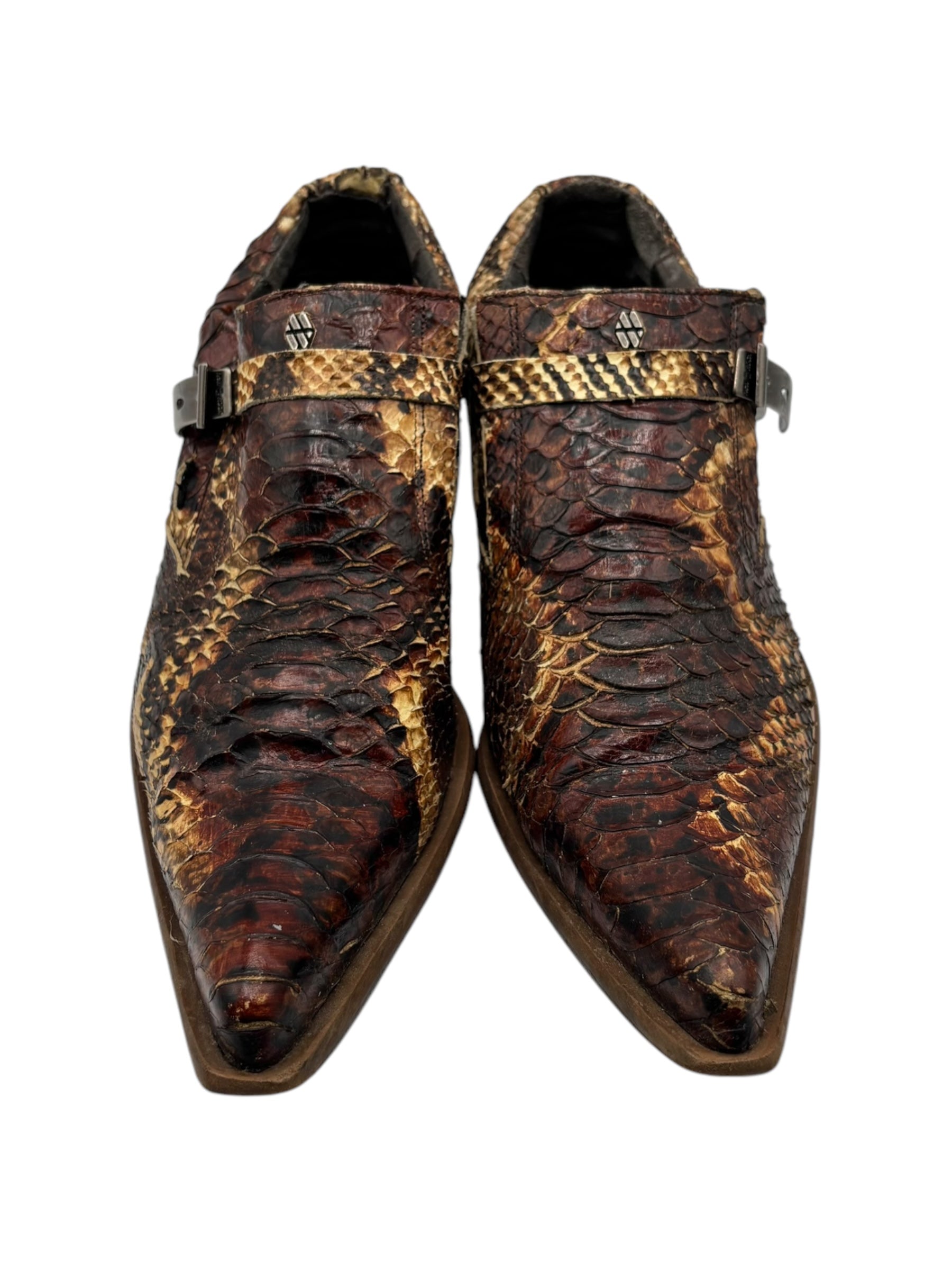 Vintage New Rock snake leather cowboy boots. size 37