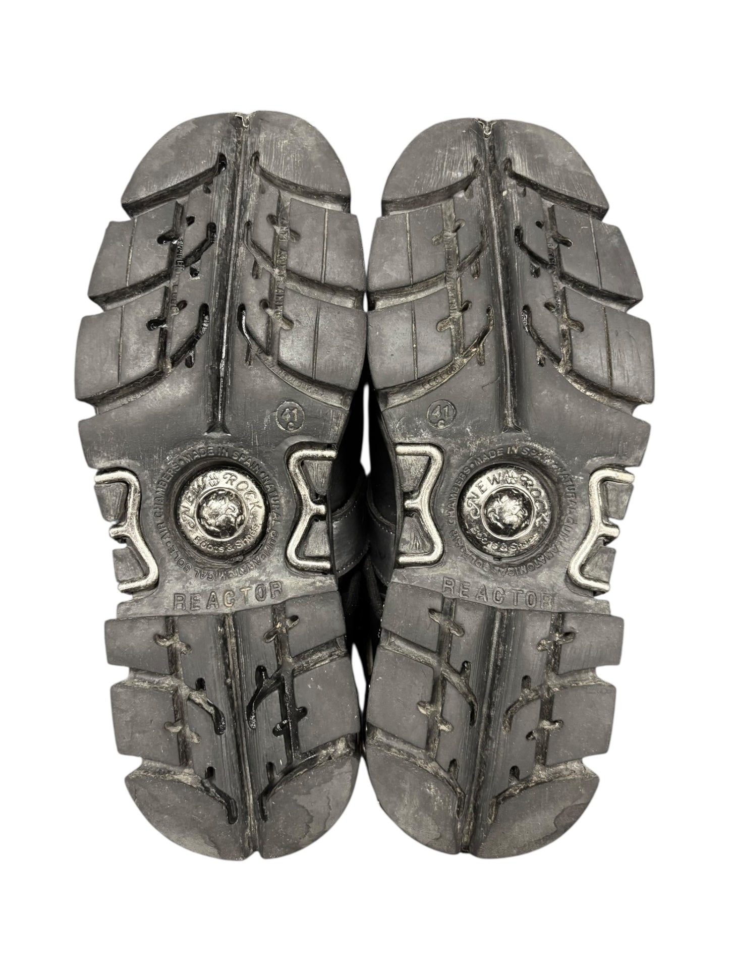 Vintage New Rock grey mid-calf reactor leather boots