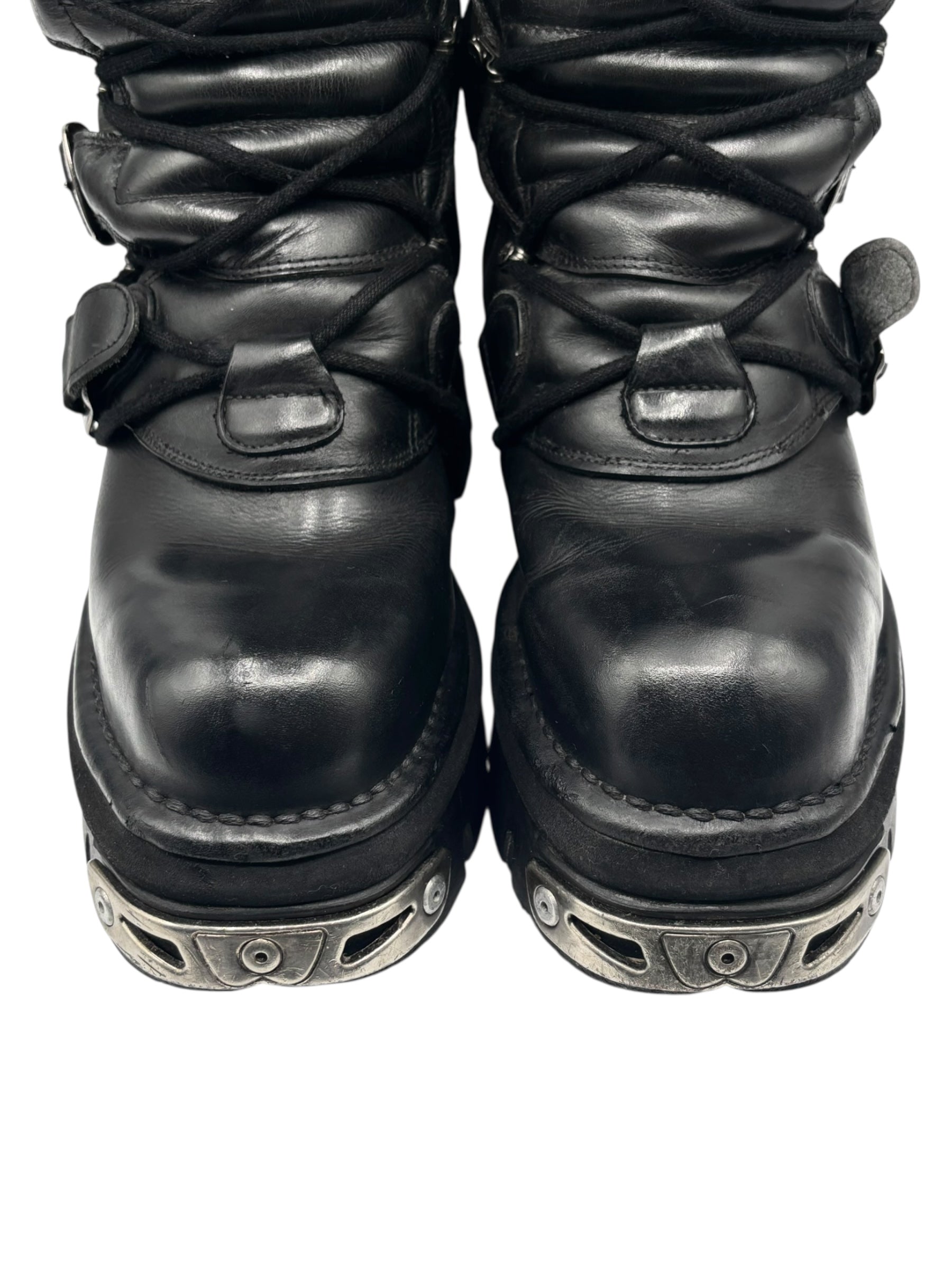 Vintage New Rock knee high reactor leather boots size 42