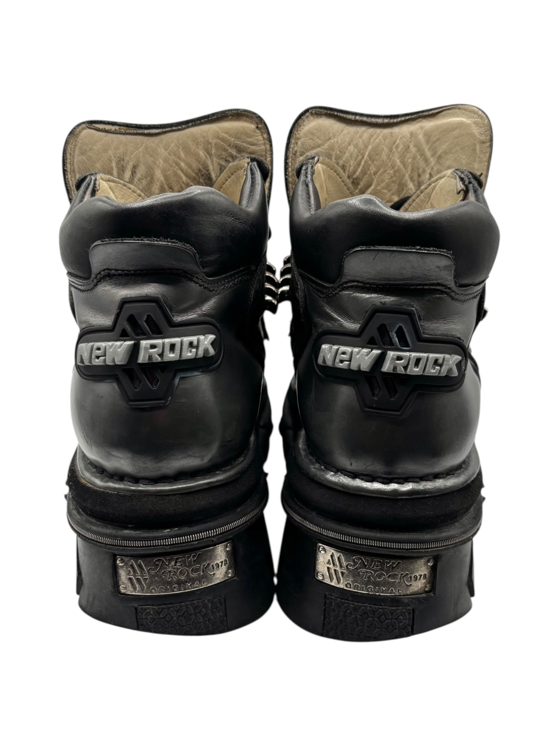 Vintage New Rock grey spring platform boots size 44