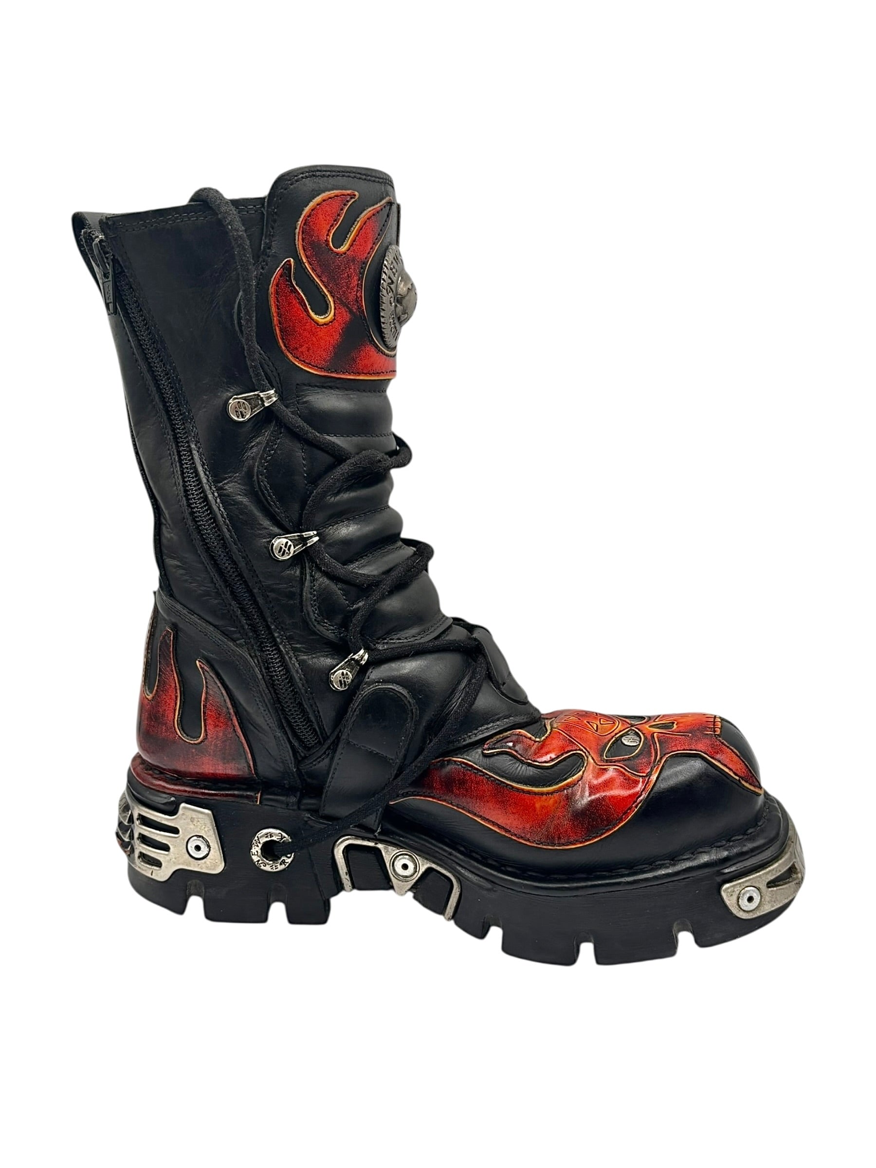 Vintage New Rock reactor flame boots size 38