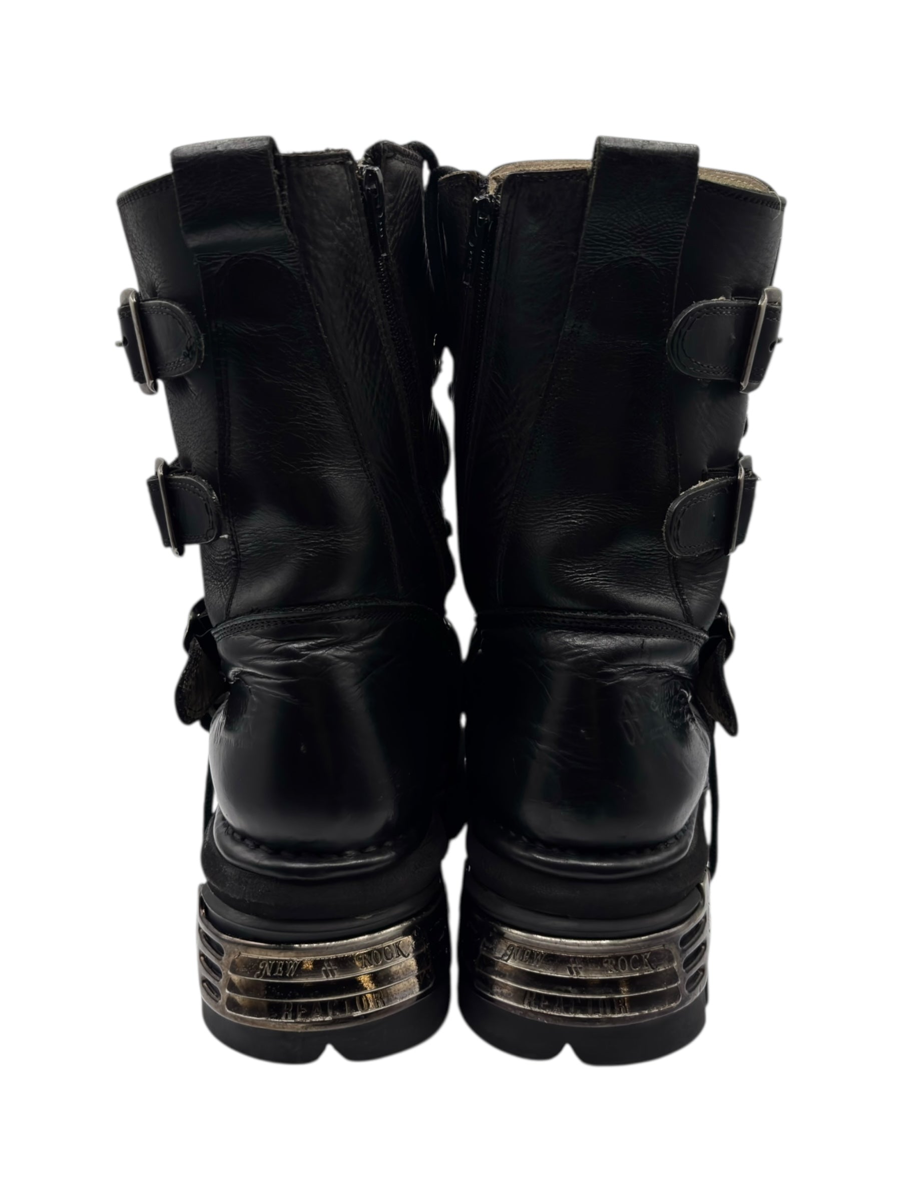 Vintage New Rock mid-calf reactor leather boots size 42
