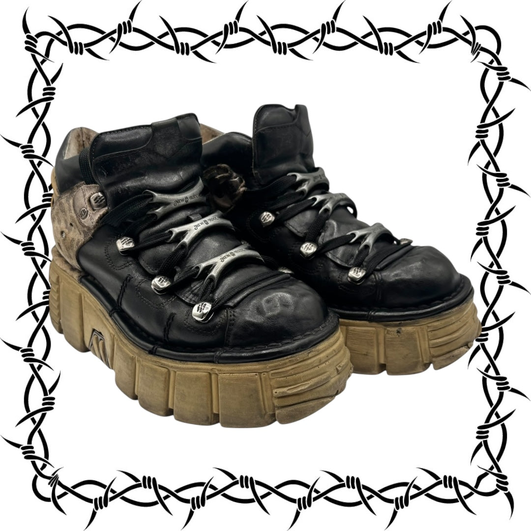 New Rock M-106 black/mustard platform boots size 38