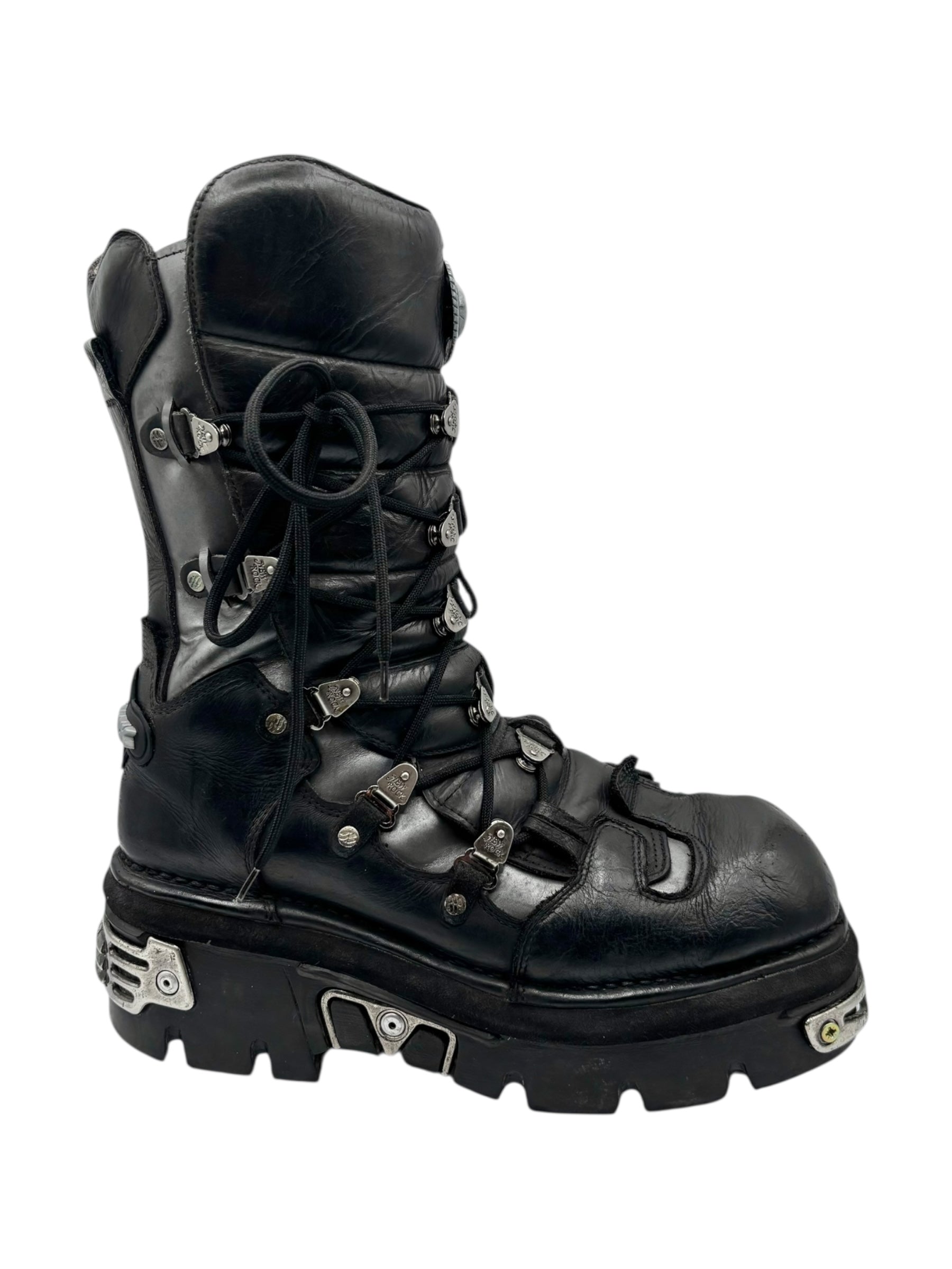 Vintage New Rock lace up reactor boots size 44