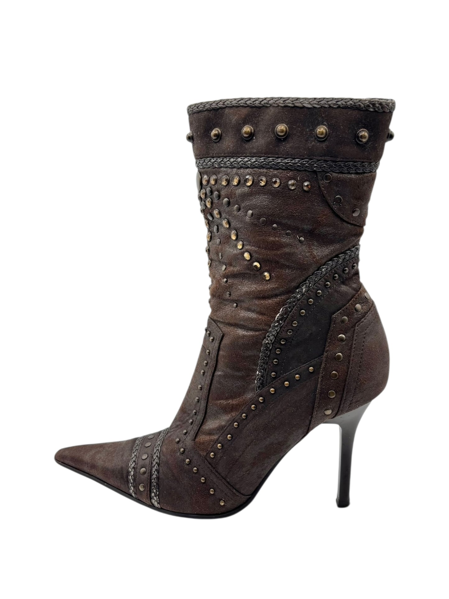 Y2k El Dantes type leather brown heels from brand Dangela size 37