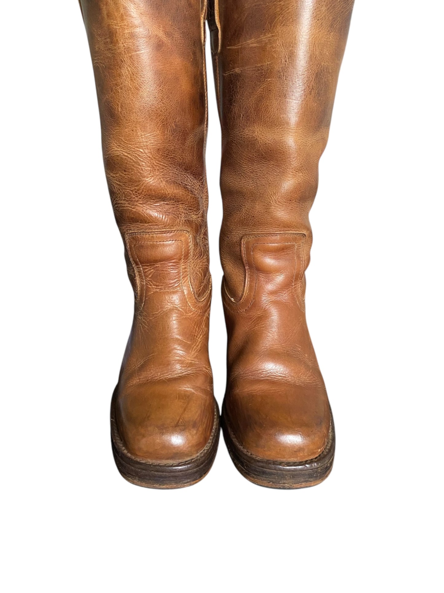 Vintage Destroy block platform leather boots size 36