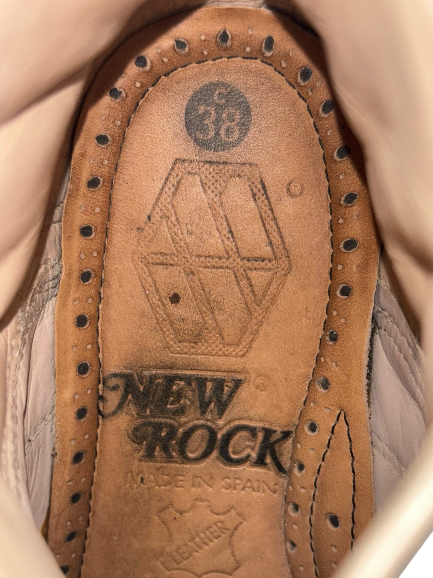 New Rock beige/black platform boots size 38