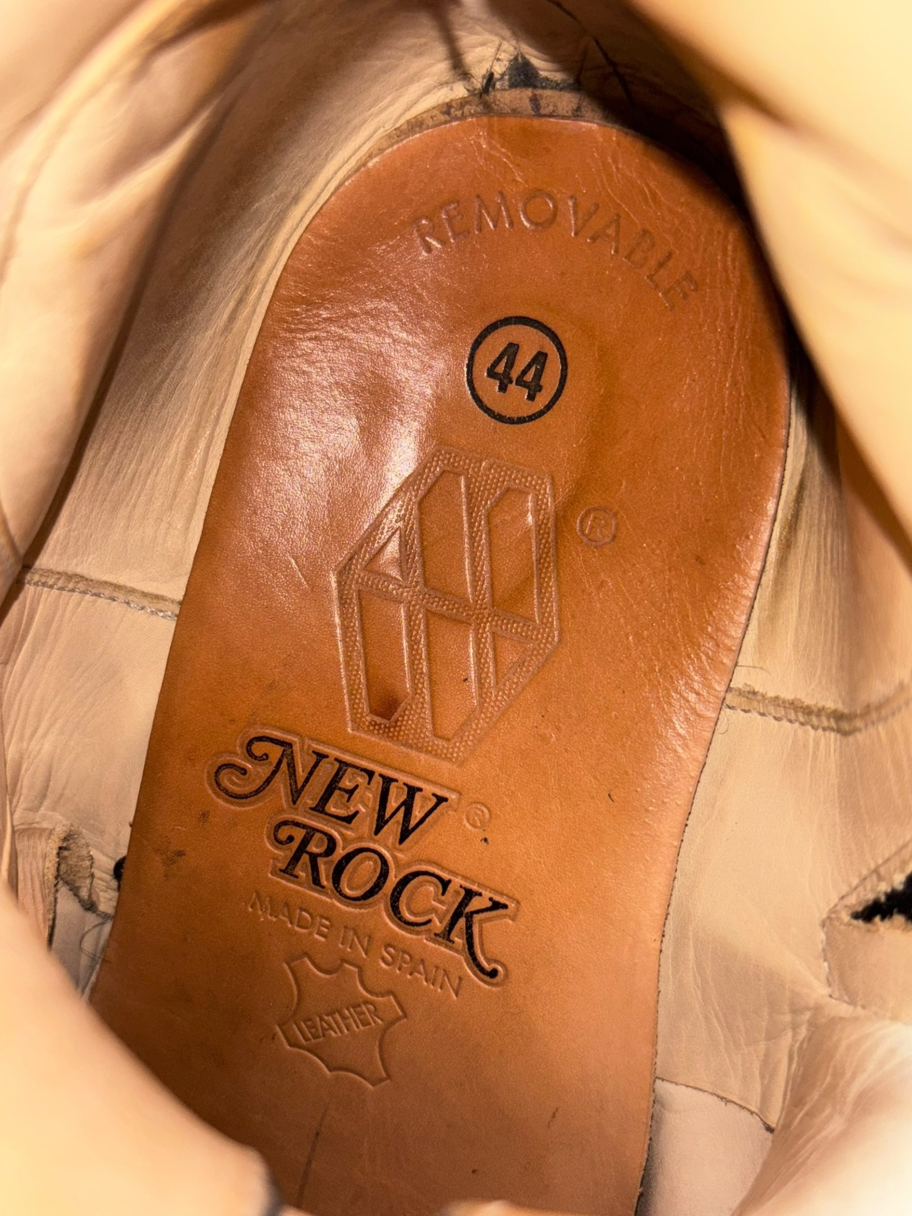 Beautiful vintage New Rock black leather cowboy boots size 44