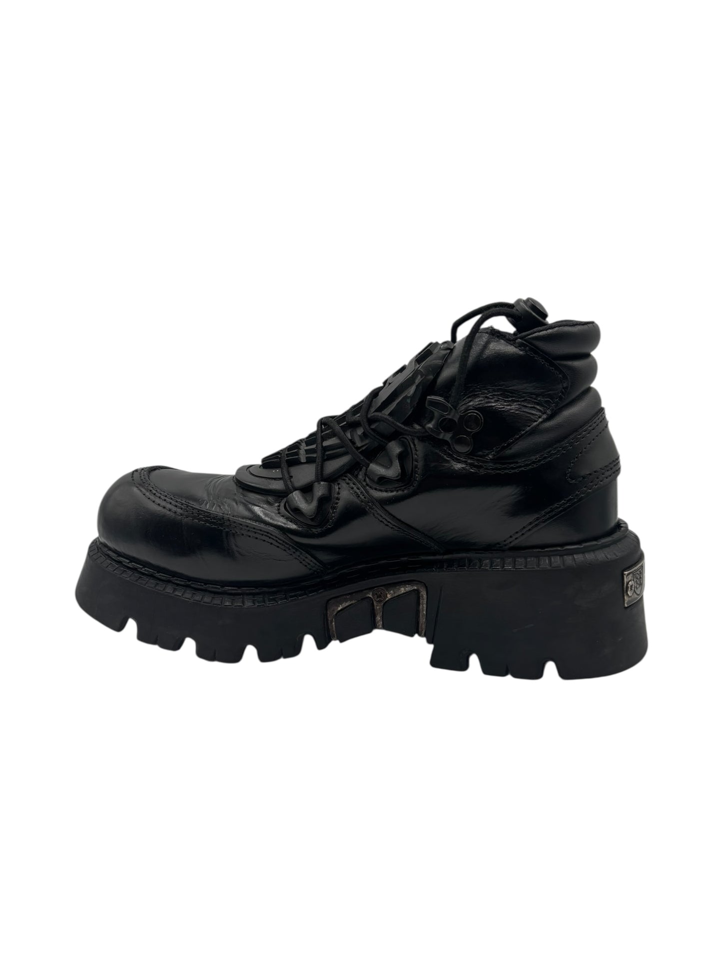 Vintage Gordon Jack lace-up leather platform boots size 39